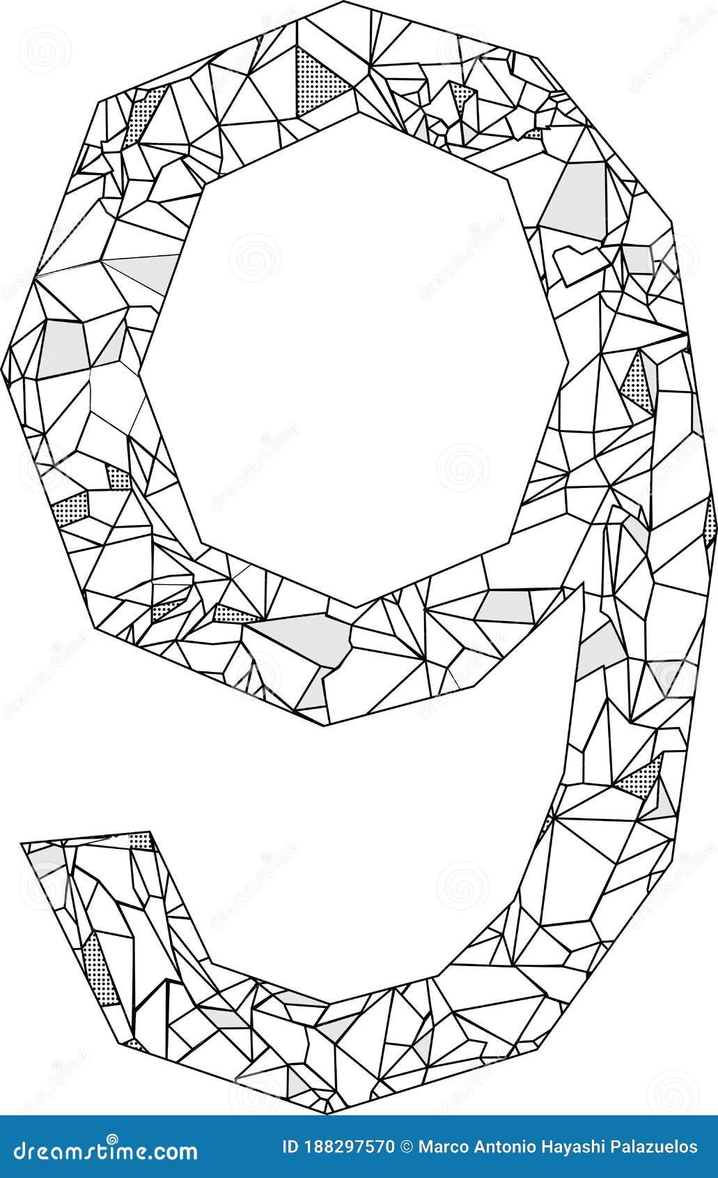 Download Isolated Polygonal Nine Number Illustration Mandala Coloring Stock Vector - Illustration of ...