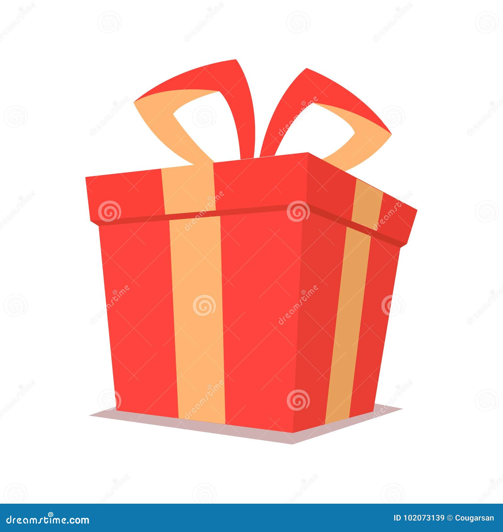 Isolated Red Christmas Gift Box with Ribbon Packaging Stock Vector ...