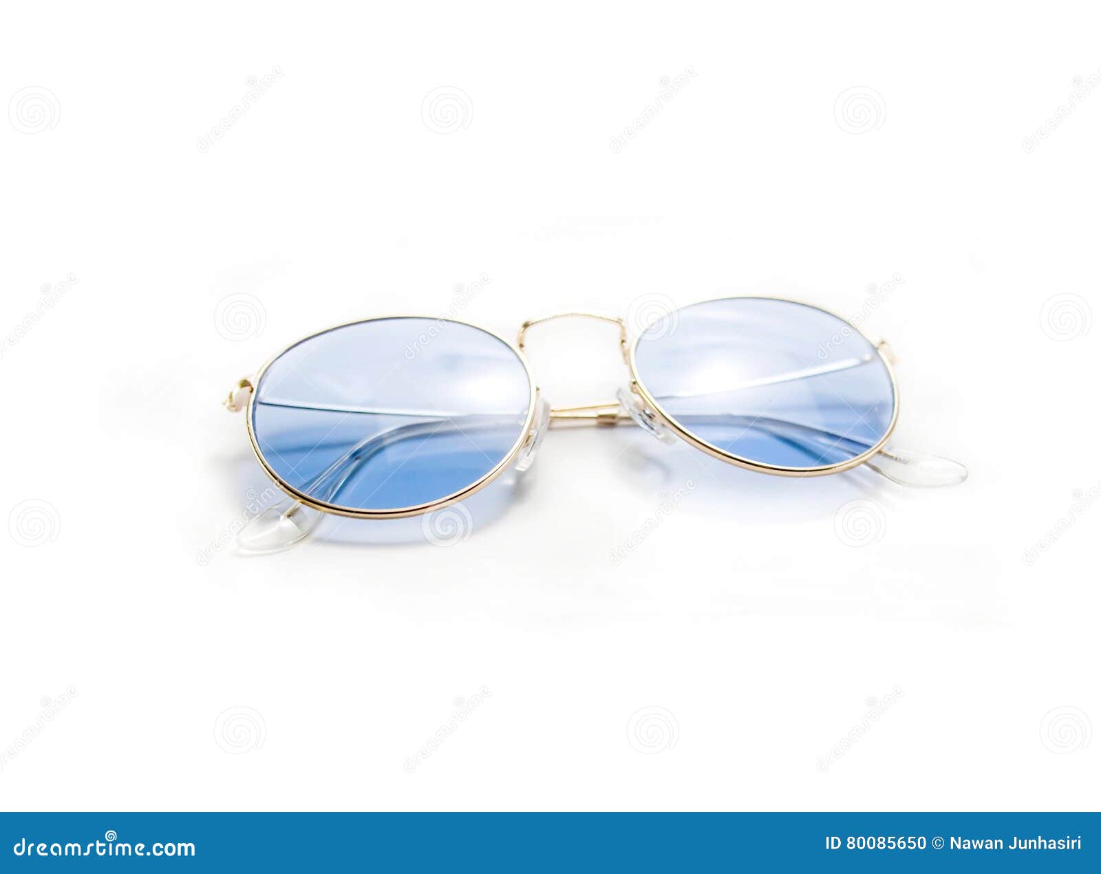 Isolated Retro Blue Round Sunglasses Stock Photo Image of lennon