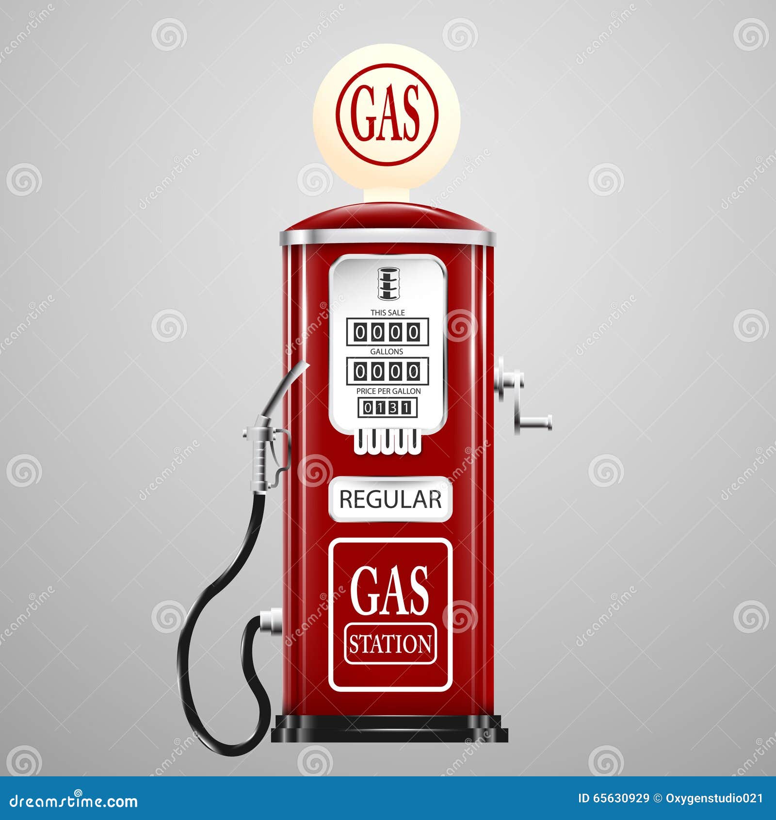 Isolated retro gas pump stock vector. Illustration of station 65630929