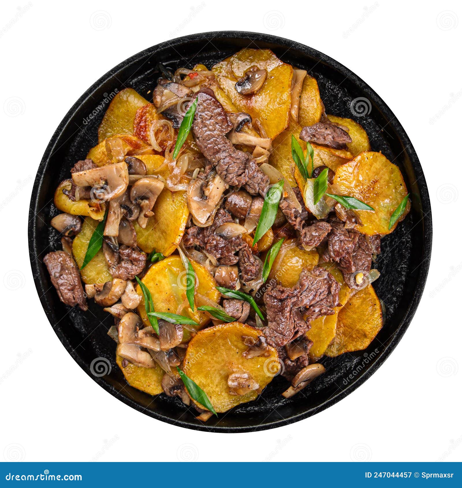 Isolated Portion of Russian Roast Potato with Meat Stock Image Image
