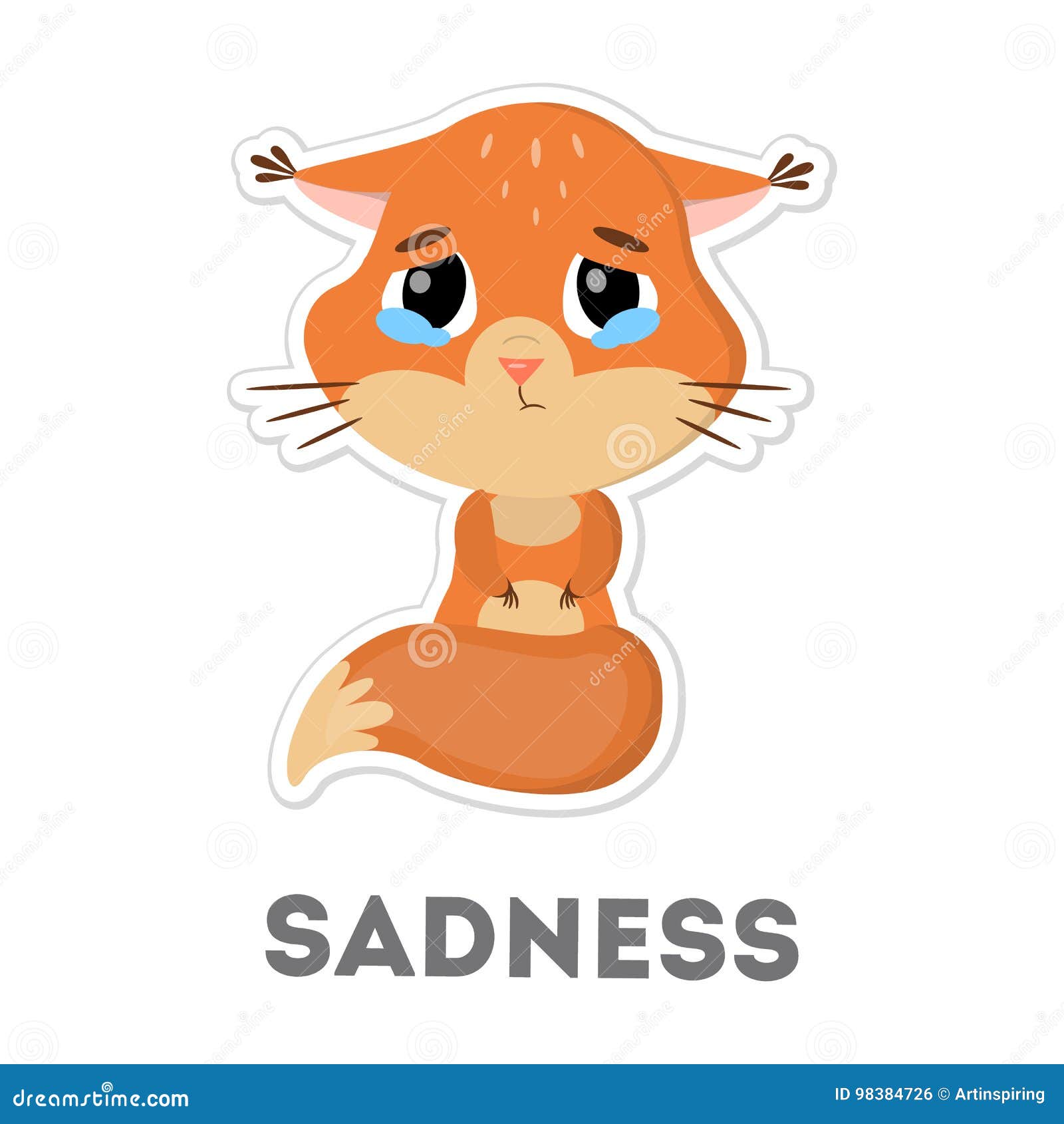 Isolated sad squirrel. stock vector. Illustration of graphic 98384726