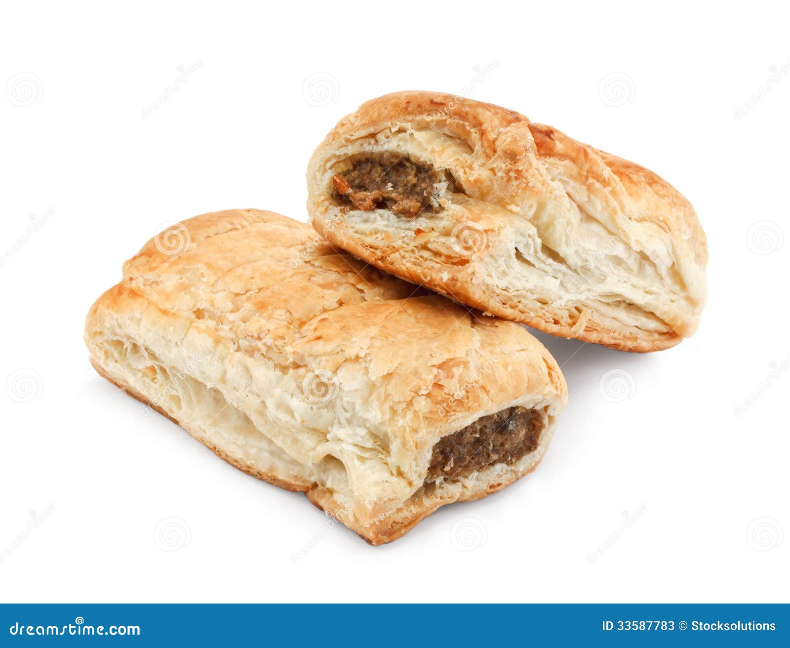 Isolated sausage rolls stock image. Image of cuisine - 33587783