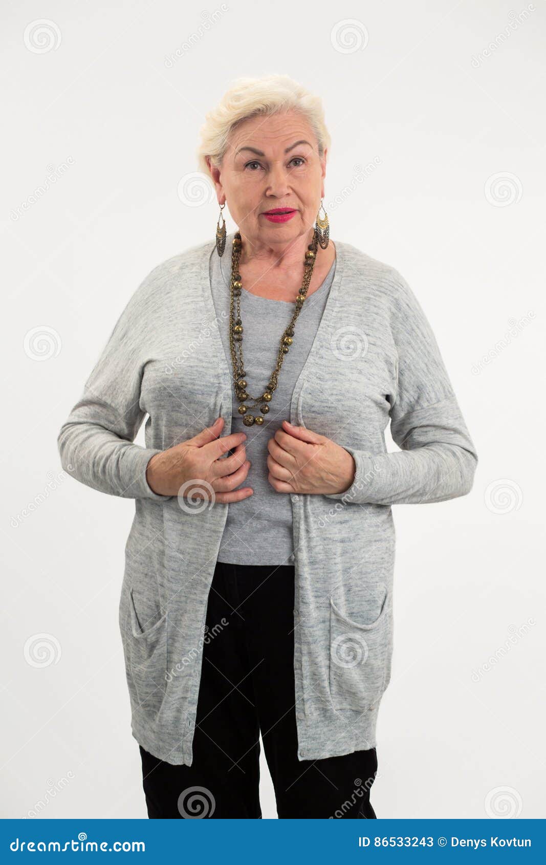 Isolated Senior Woman Standing. Stock Image - Image of lady, makeup