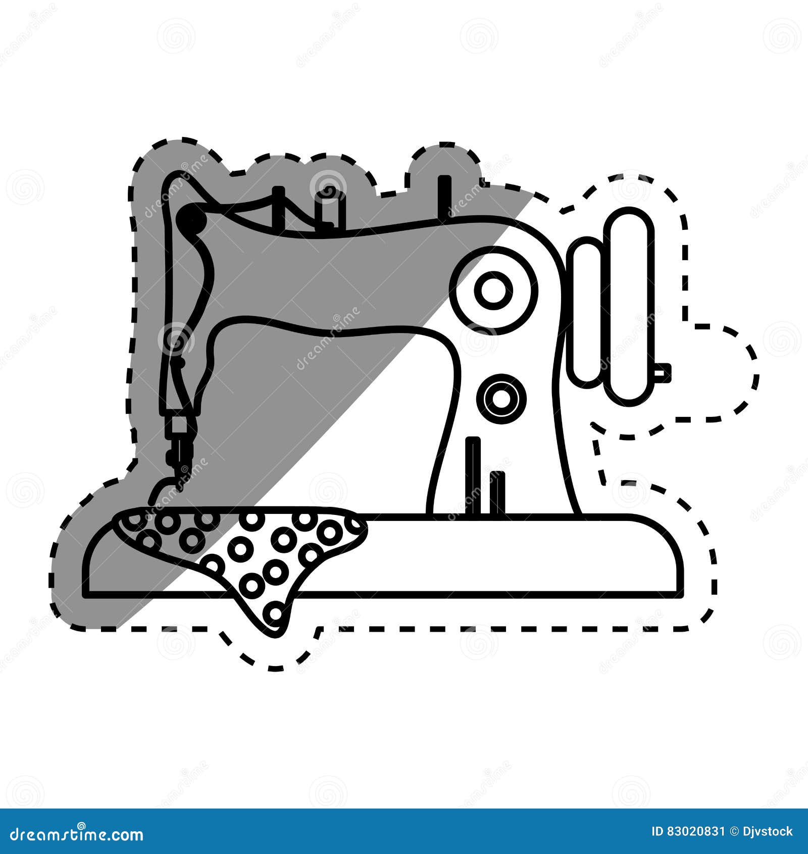 Isolated sewing machine stock illustration. Illustration of handcraft ...