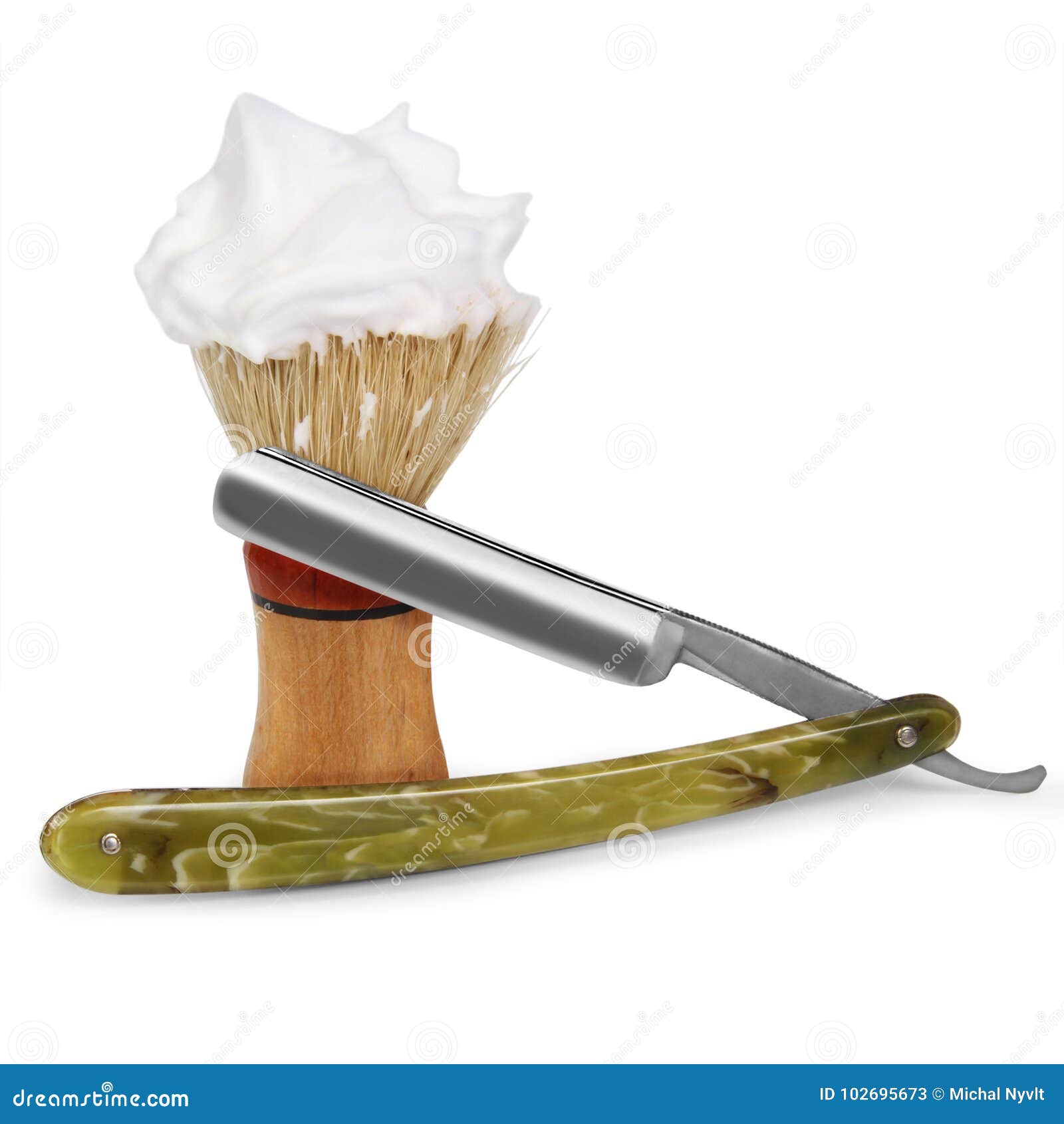 Isolated shaving supplies stock image. Image of bowl 102695673
