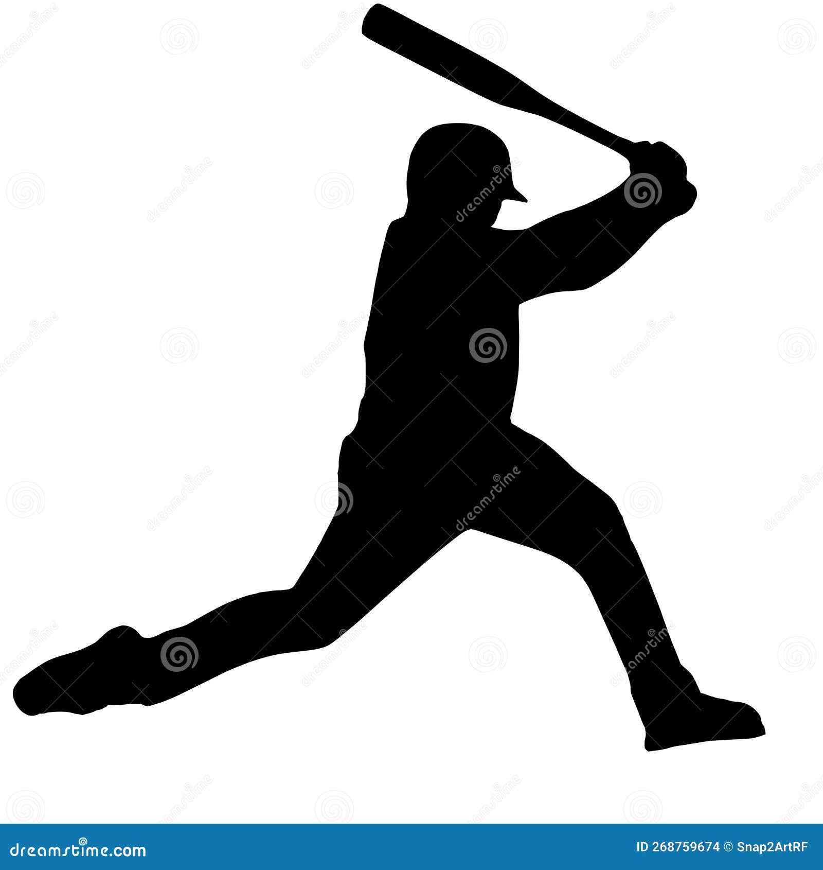 Silhouette of Baseball Batsman Hitting Ball, Originating Image from ...