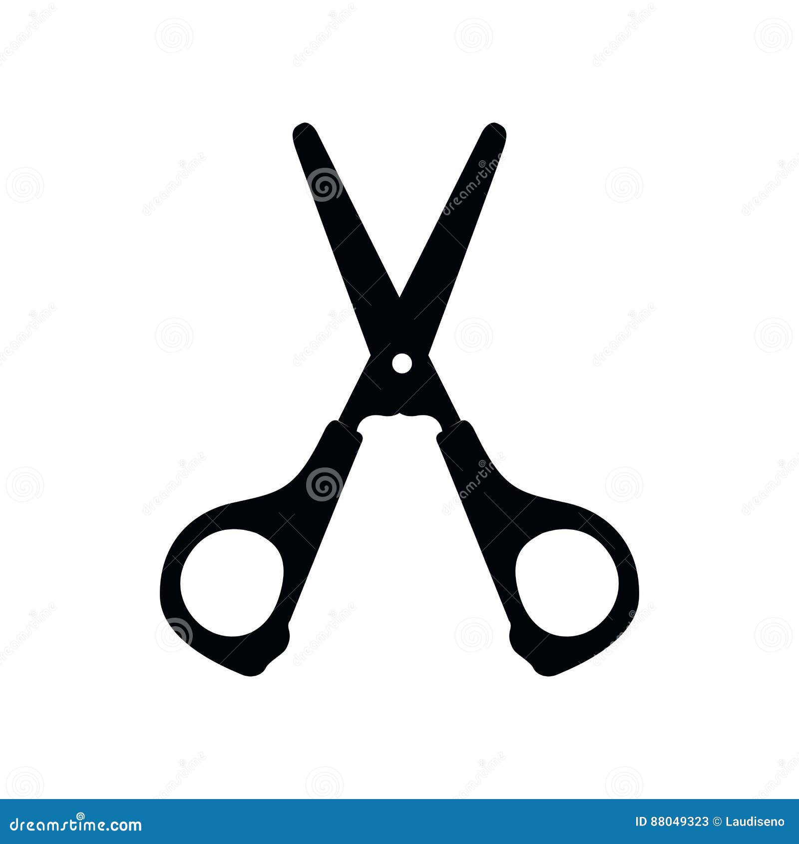 Isolated Silhouette of Scissors Stock Illustration - Illustration of