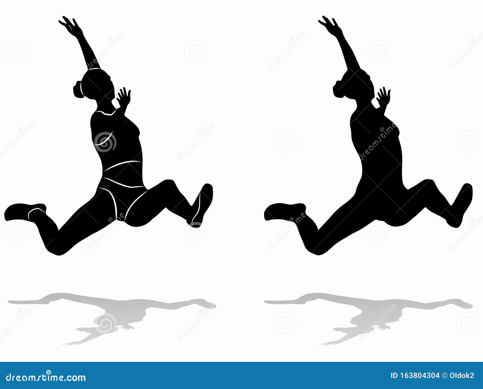  silhouette of a woman jumping,  draw