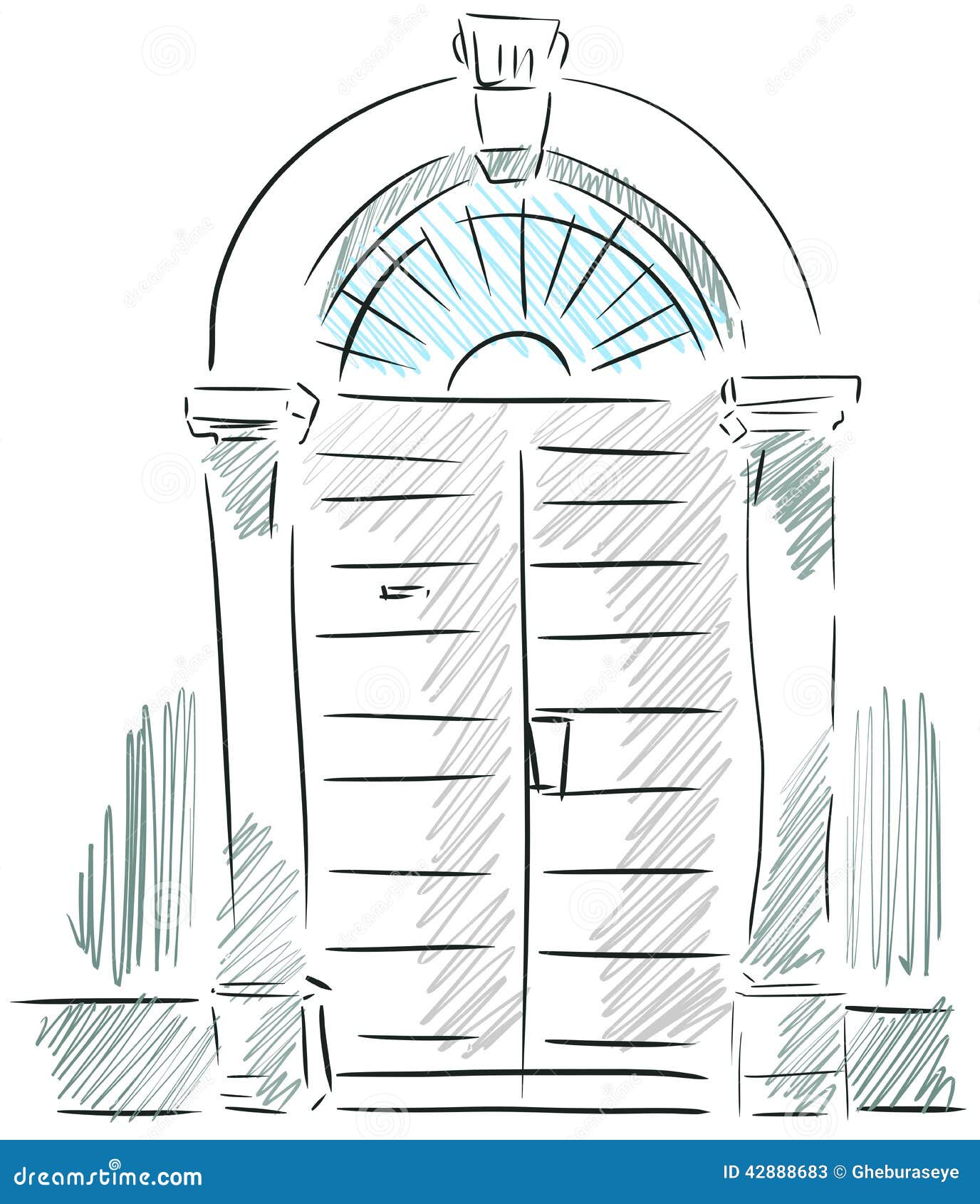 Isolated Sketch Of A Doorway Stock Illustration