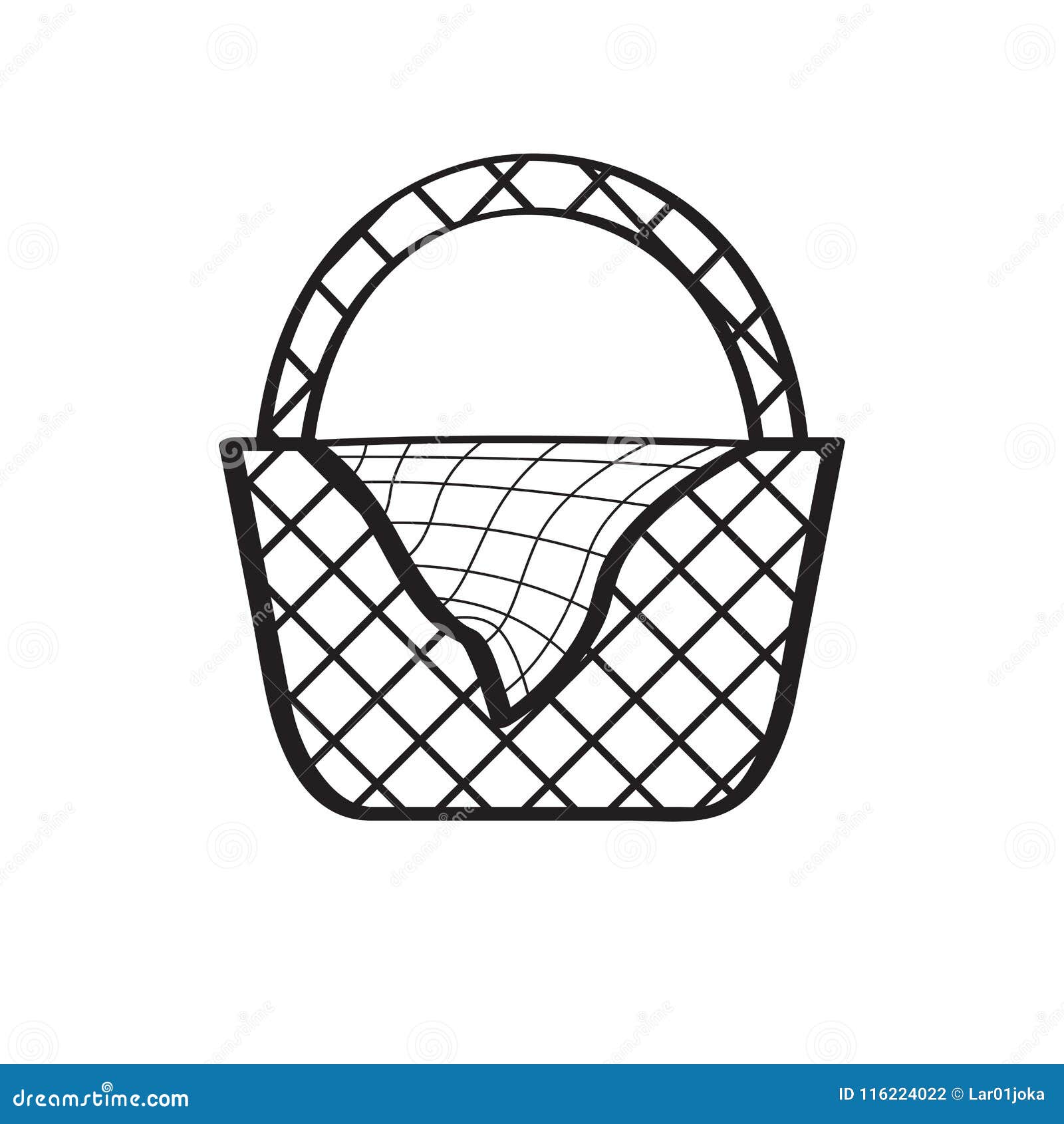 Empty picnic basket sketch stock vector. Illustration of tradition