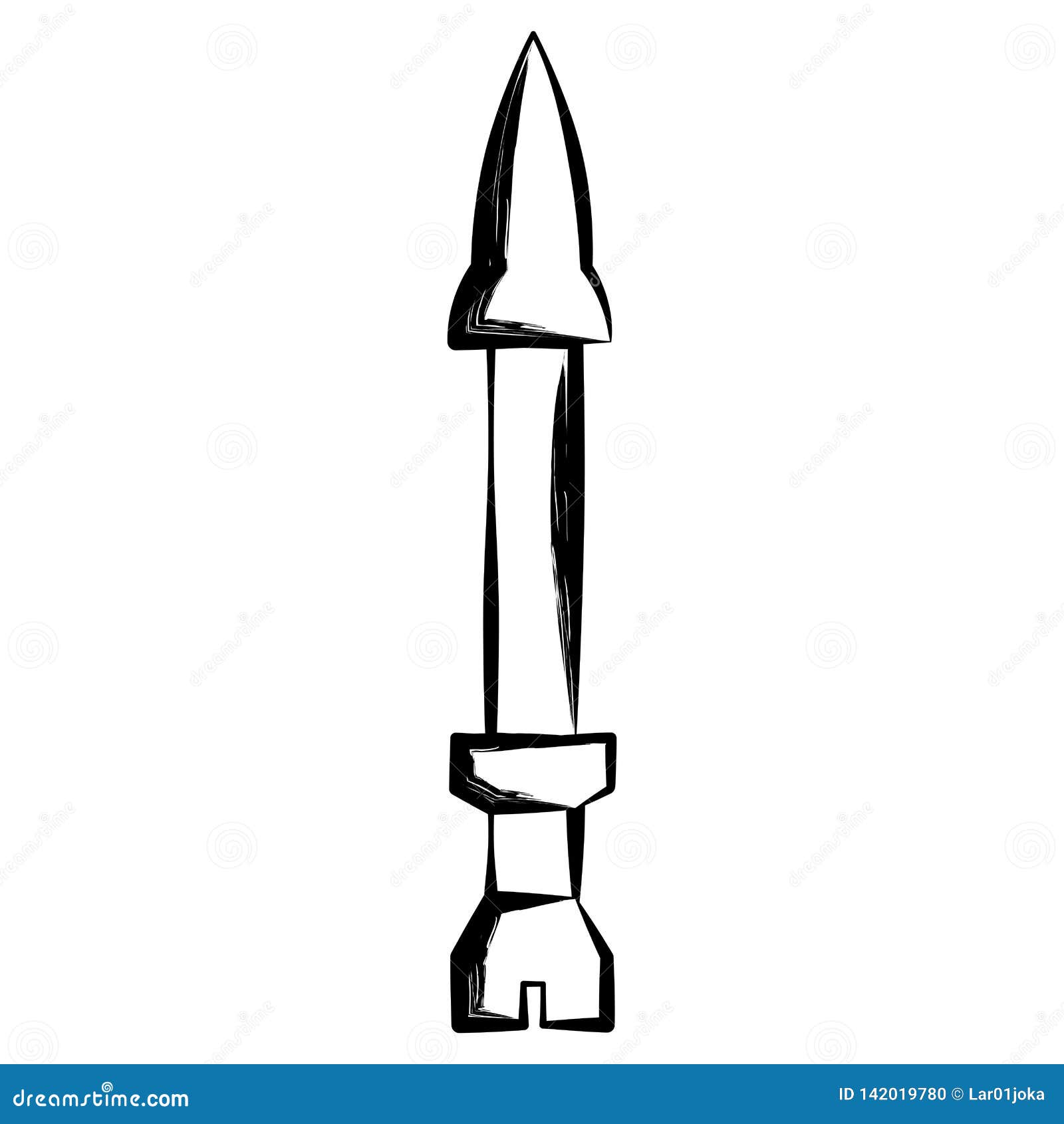 Isolated Sketch of a Missile Stock Vector - Illustration of object