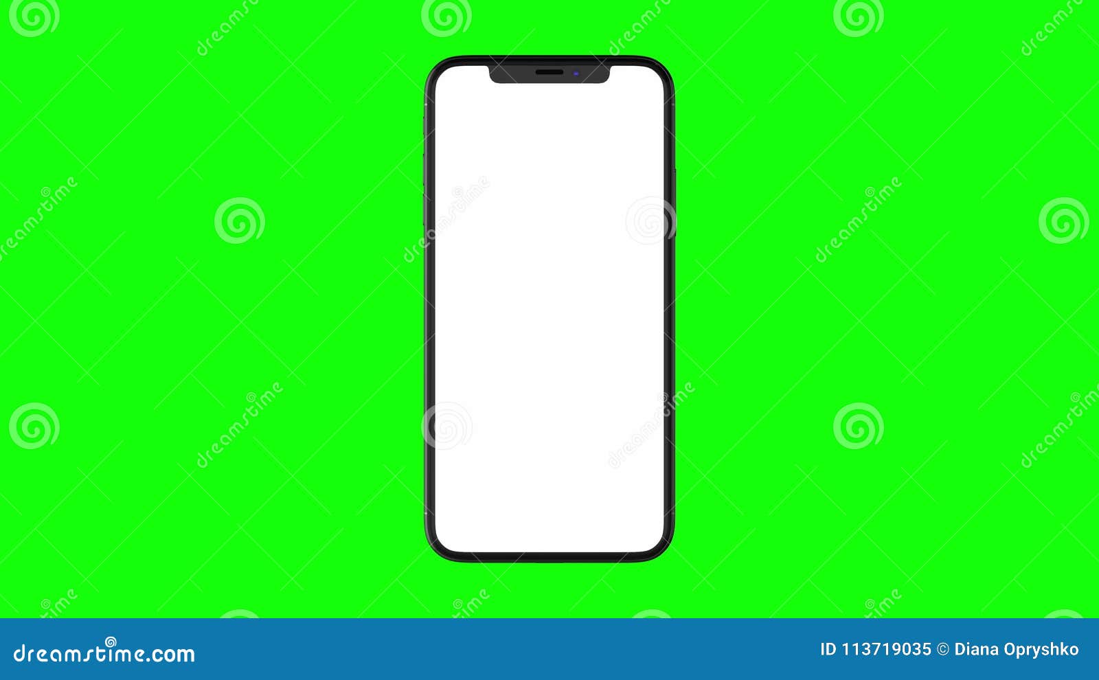 Isolated Smart Phone with Green Screen Stock Illustration ...
