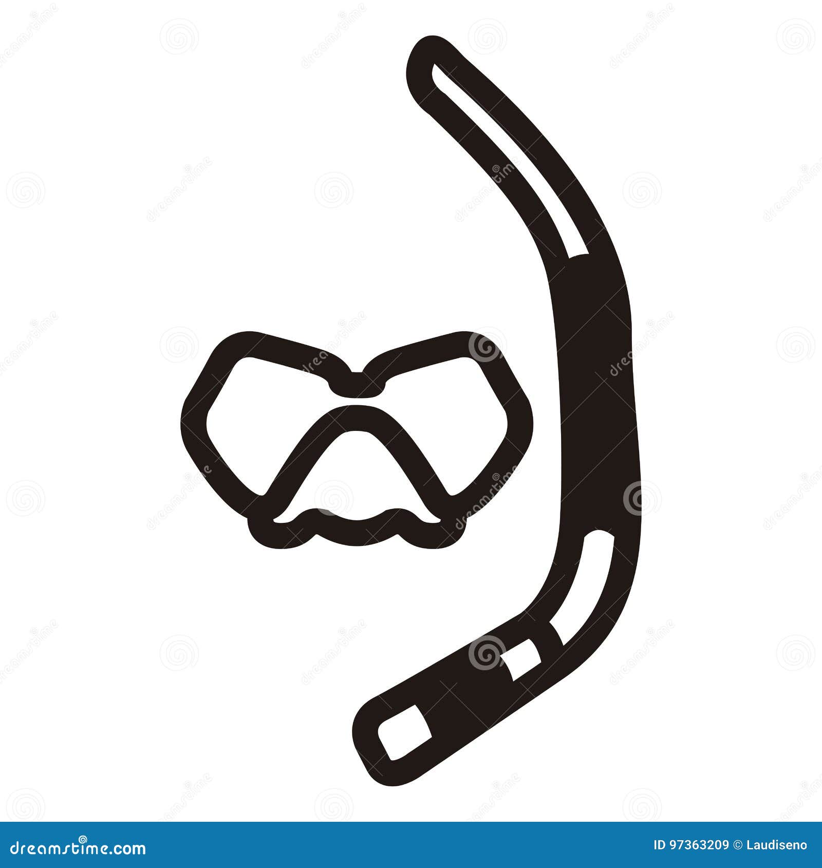 Isolated snorkel outline stock illustration. Illustration of colorful