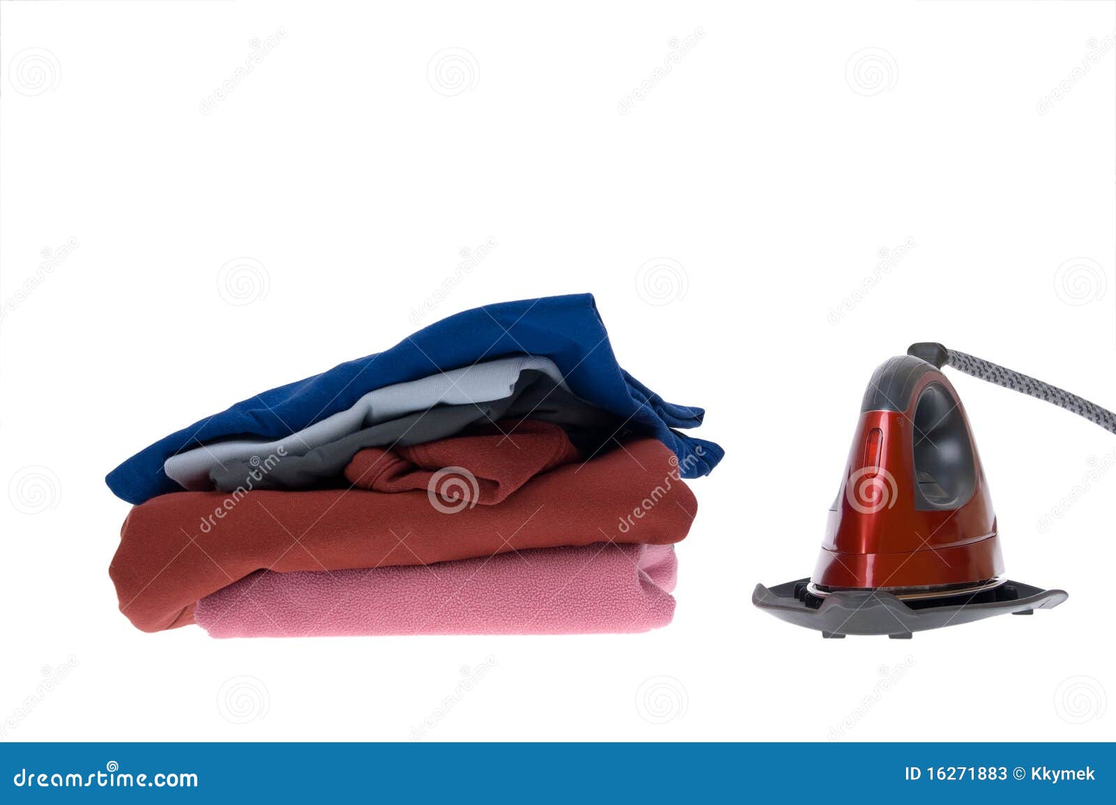 Isolated Steam Iron and Stack Shirts Stock Image Image of stack, heat