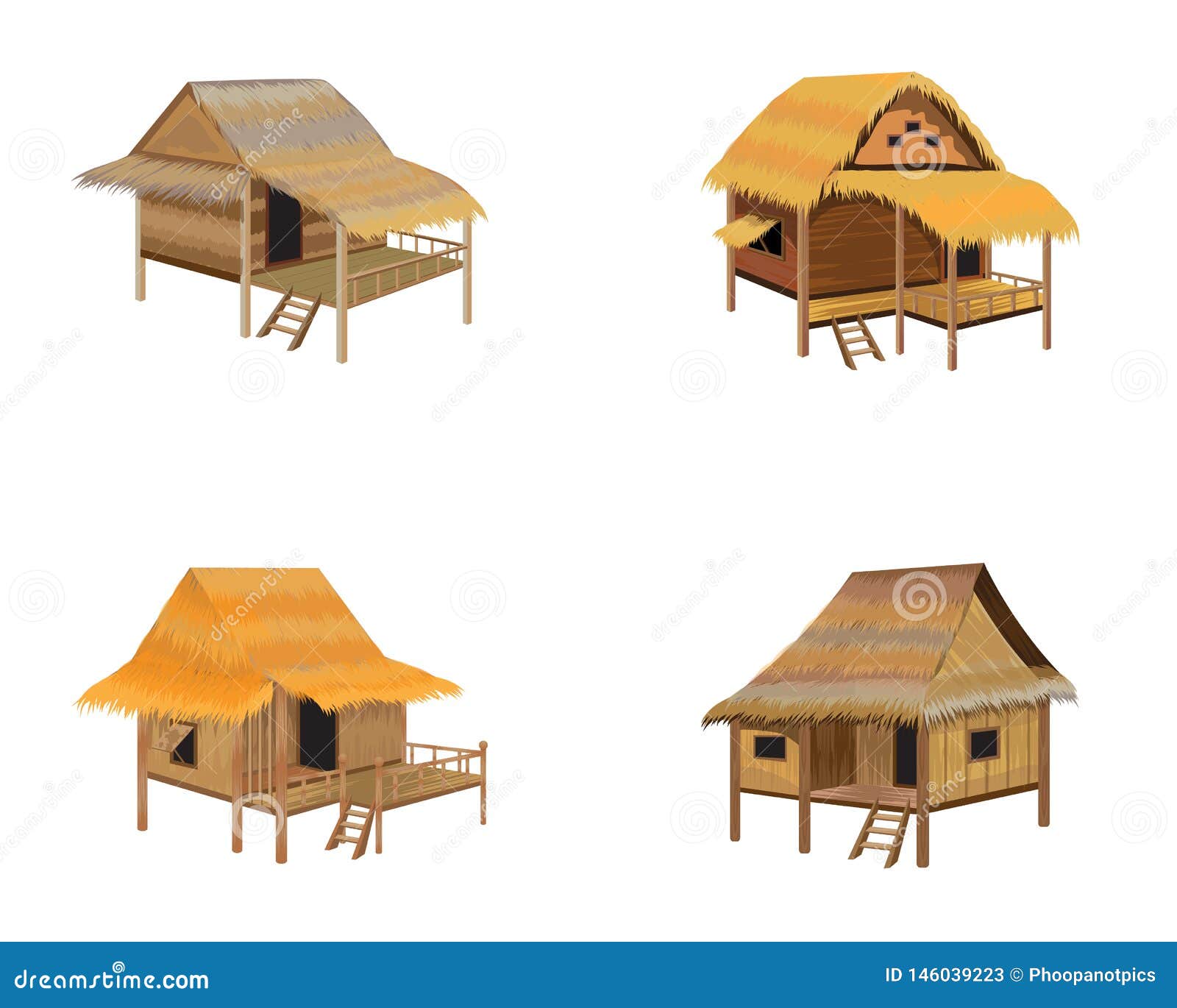 Straw hut design stock vector. Illustration of window 146039223