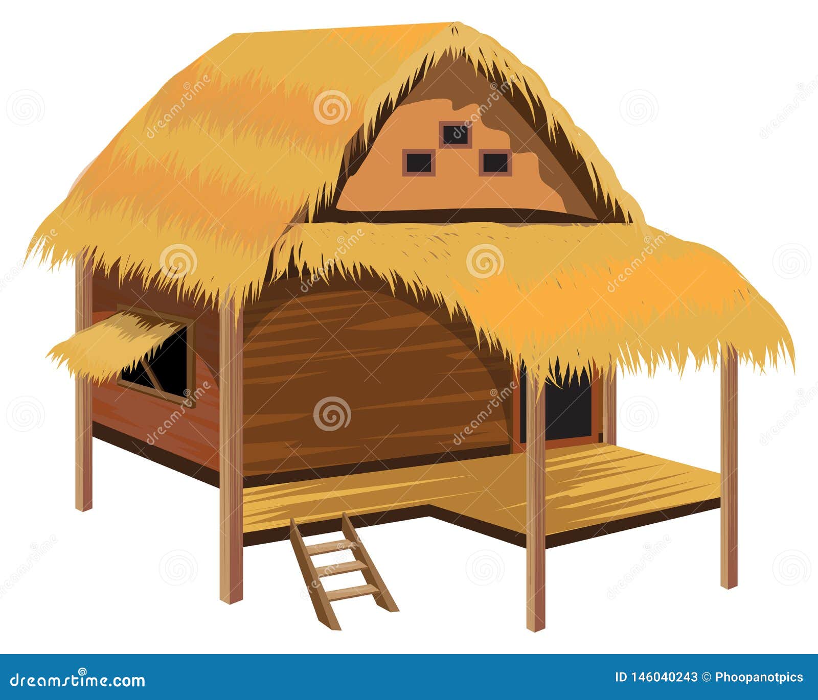 Straw hut design stock vector. Illustration of window 146040243