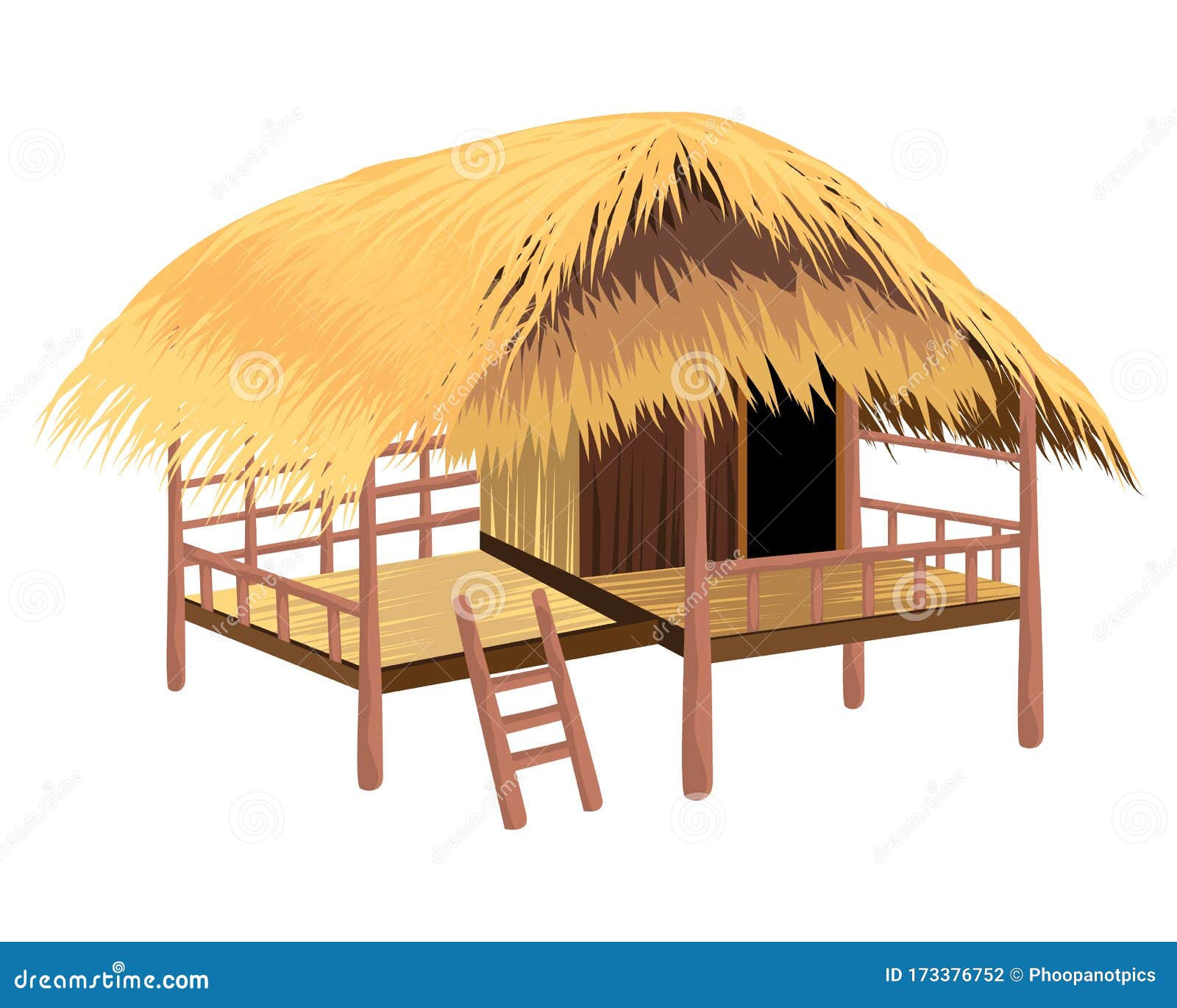 Isolated Straw Hut Vector Design Stock Vector Illustration of village, bamboo 173376752