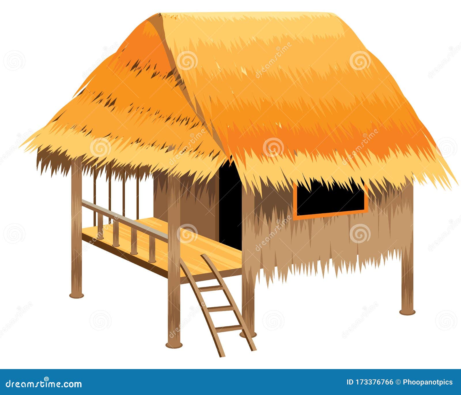 Isolated Straw Hut Vector Design Stock Vector Illustration of bamboo