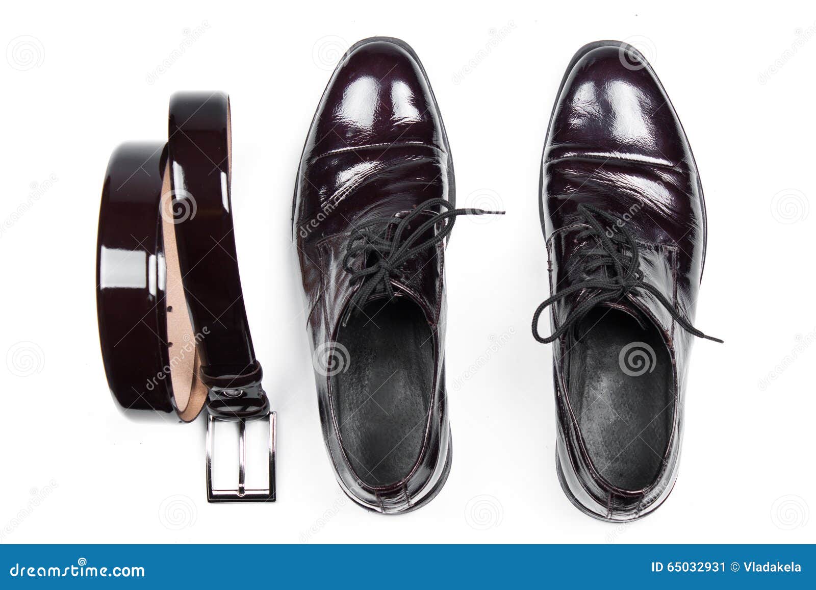 Isolated Stylish Leather Men S Dress Shoes and Belt Stock Image - Image ...