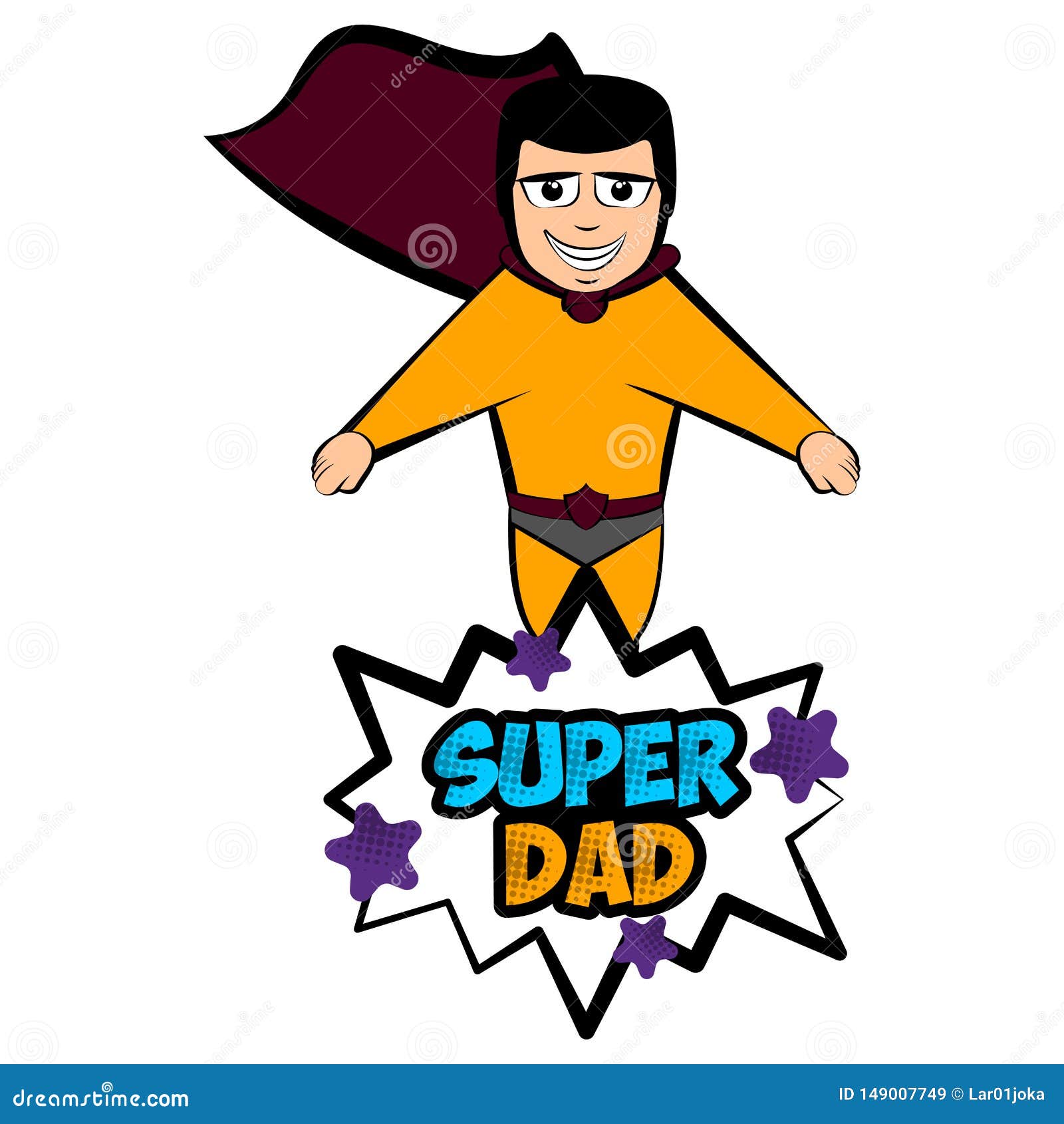 Isolated Super Dad with a Hero Costume Stock Vector - Illustration of ...