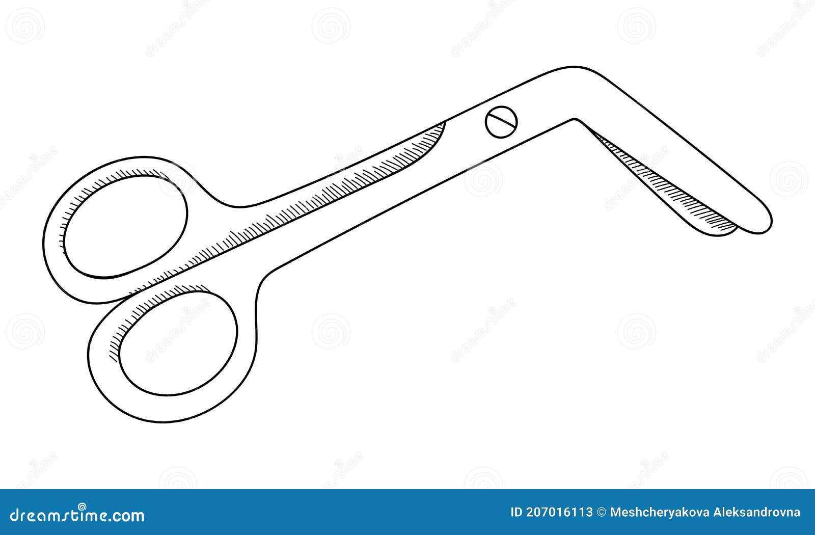 ISOLATED SURGICAL SCISSORS on a WHITE BACKGROUND Stock Vector