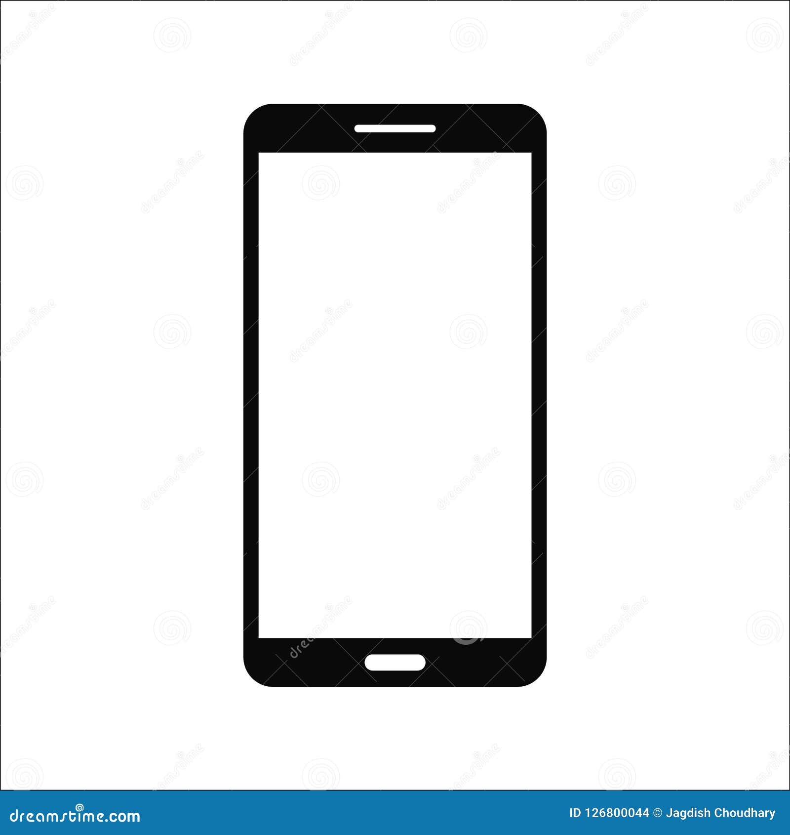 Isolated Touchscreen 9:16 Black Smartphone on White Background. Smartphone  Symbol Illustration Stock Illustration - Illustration of blank, latest:  126800044