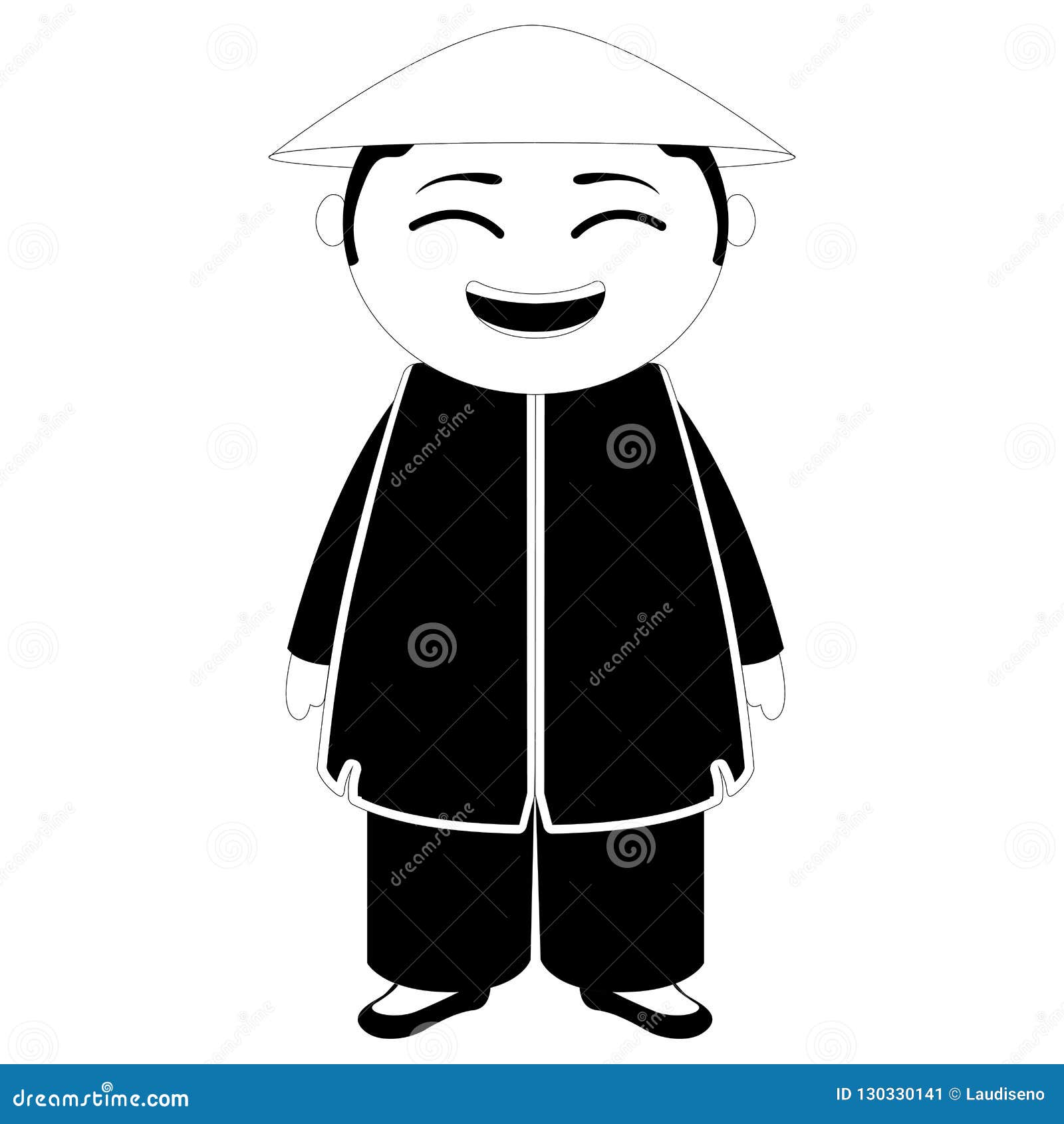 Isolated Traditional Asian Cartoon Character Stock Vector - Illustration of  traditional, clipart: 130330141