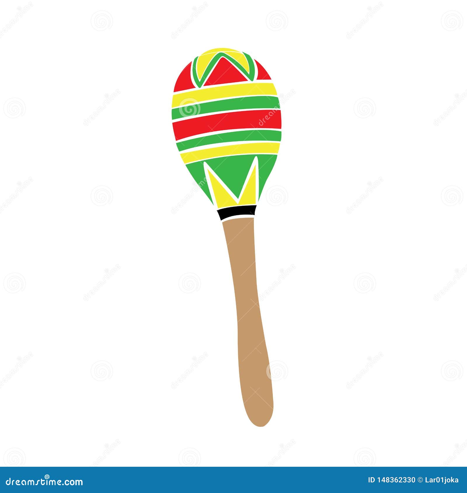 Isolated Traditional Colored Mexican Maraca Image Stock Vector