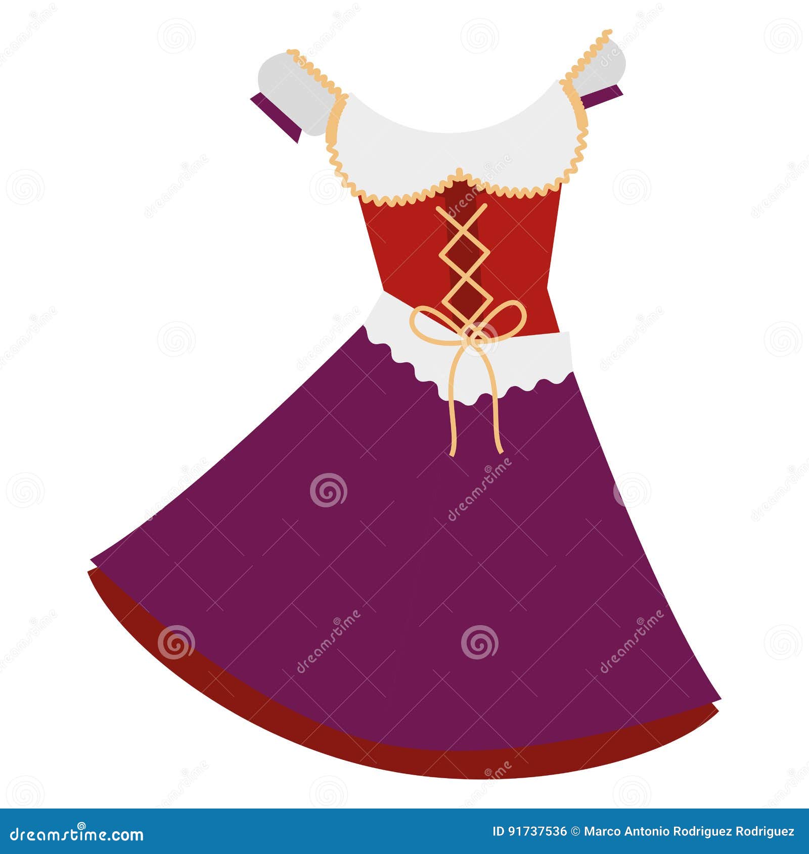 Isolated traditional dress stock illustration. Illustration of gorgeous ...