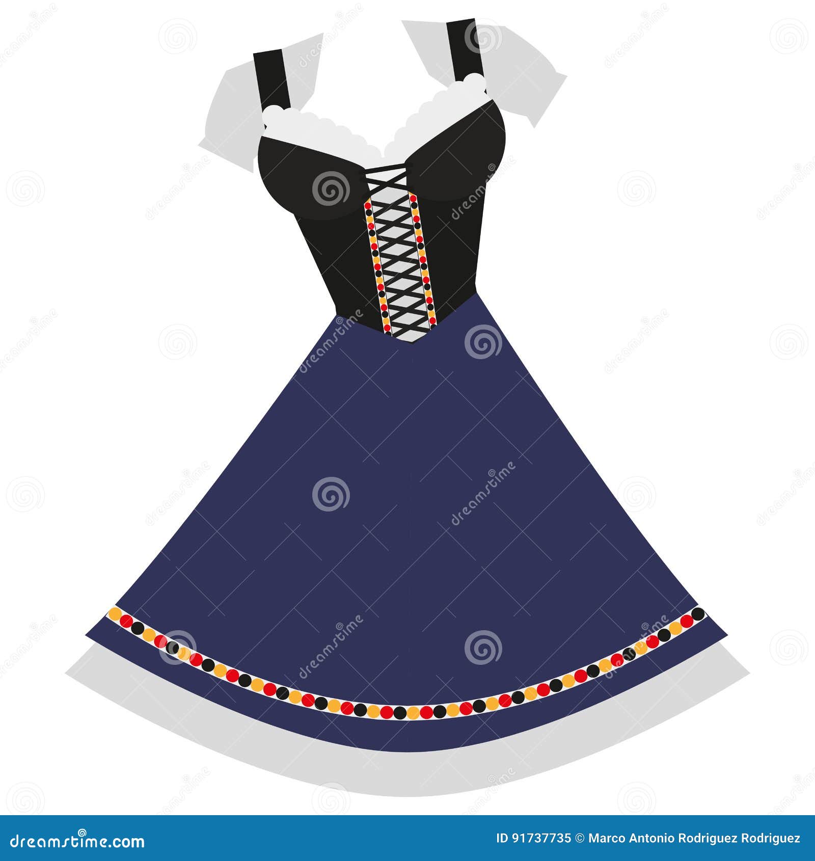 Isolated traditional dress stock illustration. Illustration of ...