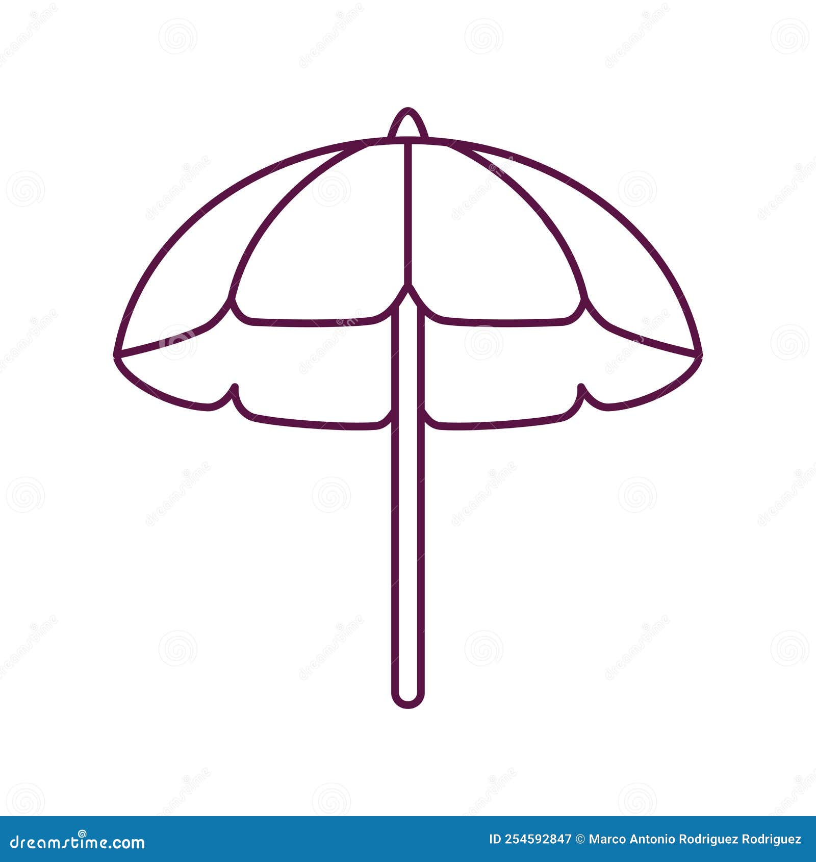 Isolated Umbrella Draw Beach Vector Illustration Stock Vector