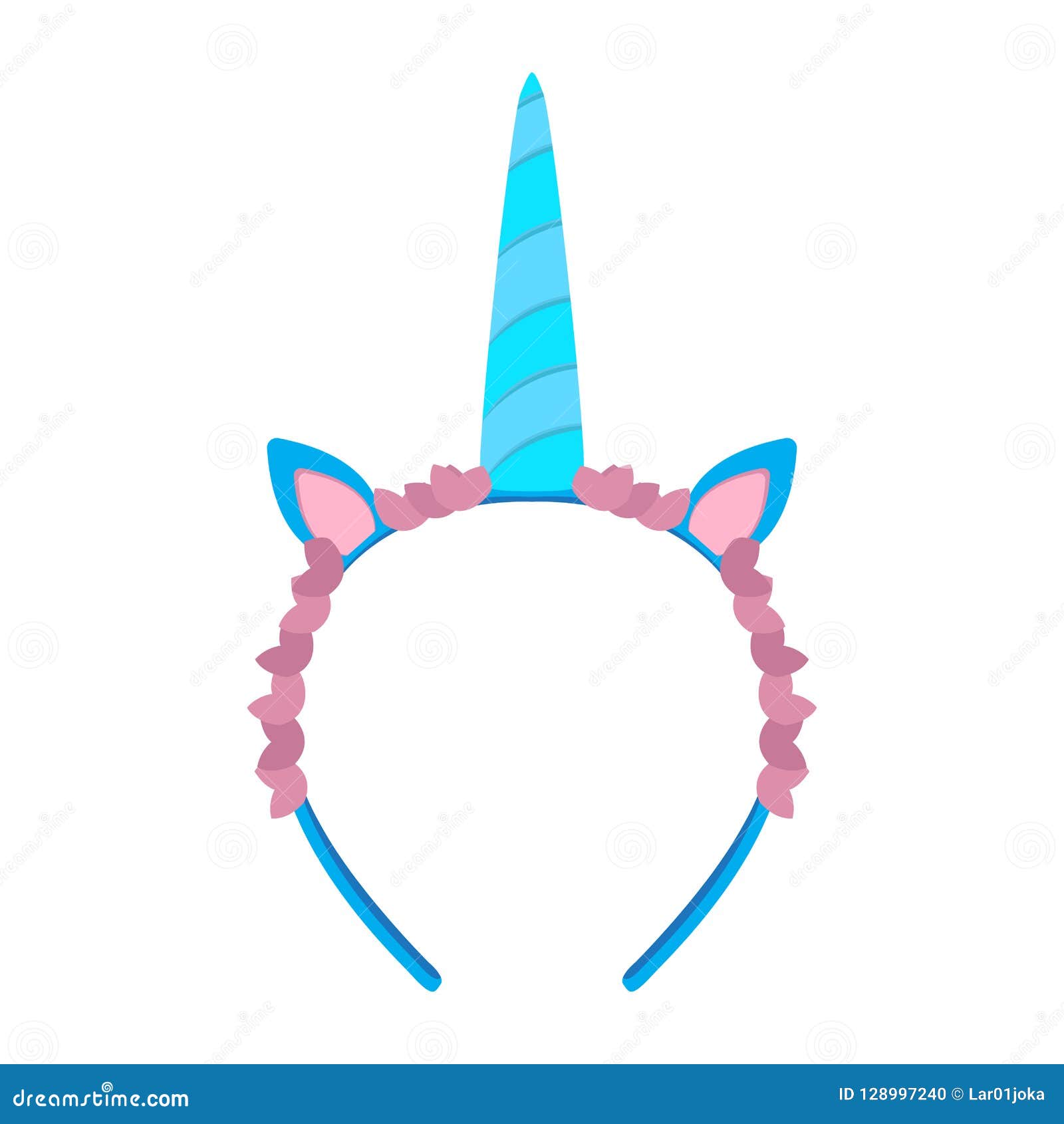 Unicorn Headband With Rainbow Hair Cartoon Vector
