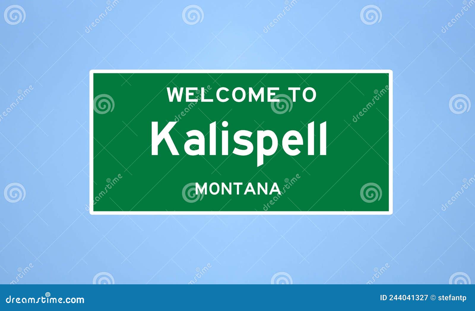 kalispell, montana city limit sign. town sign from the usa.