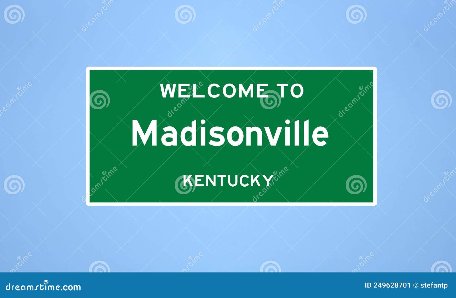 madisonville, kentucky city limit sign. town sign from the usa