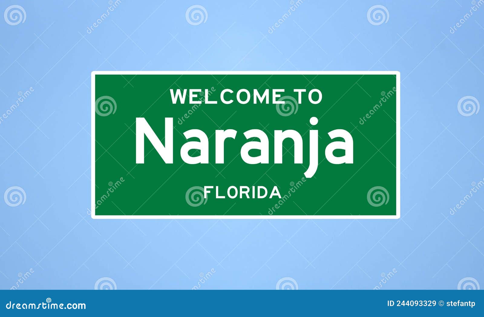 naranja, florida city limit sign. town sign from the usa.