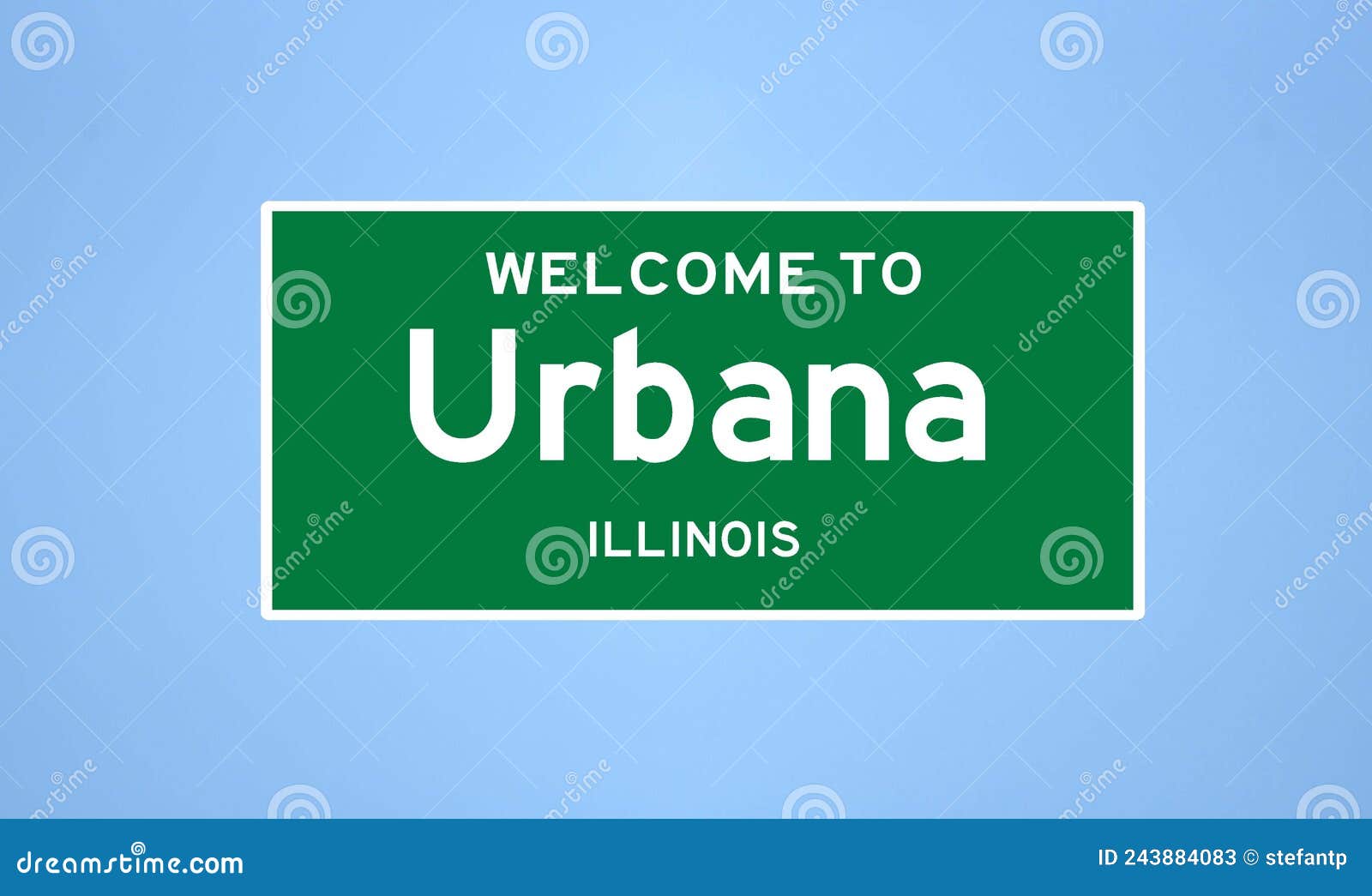 urbana, illinois city limit sign. town sign from the usa.