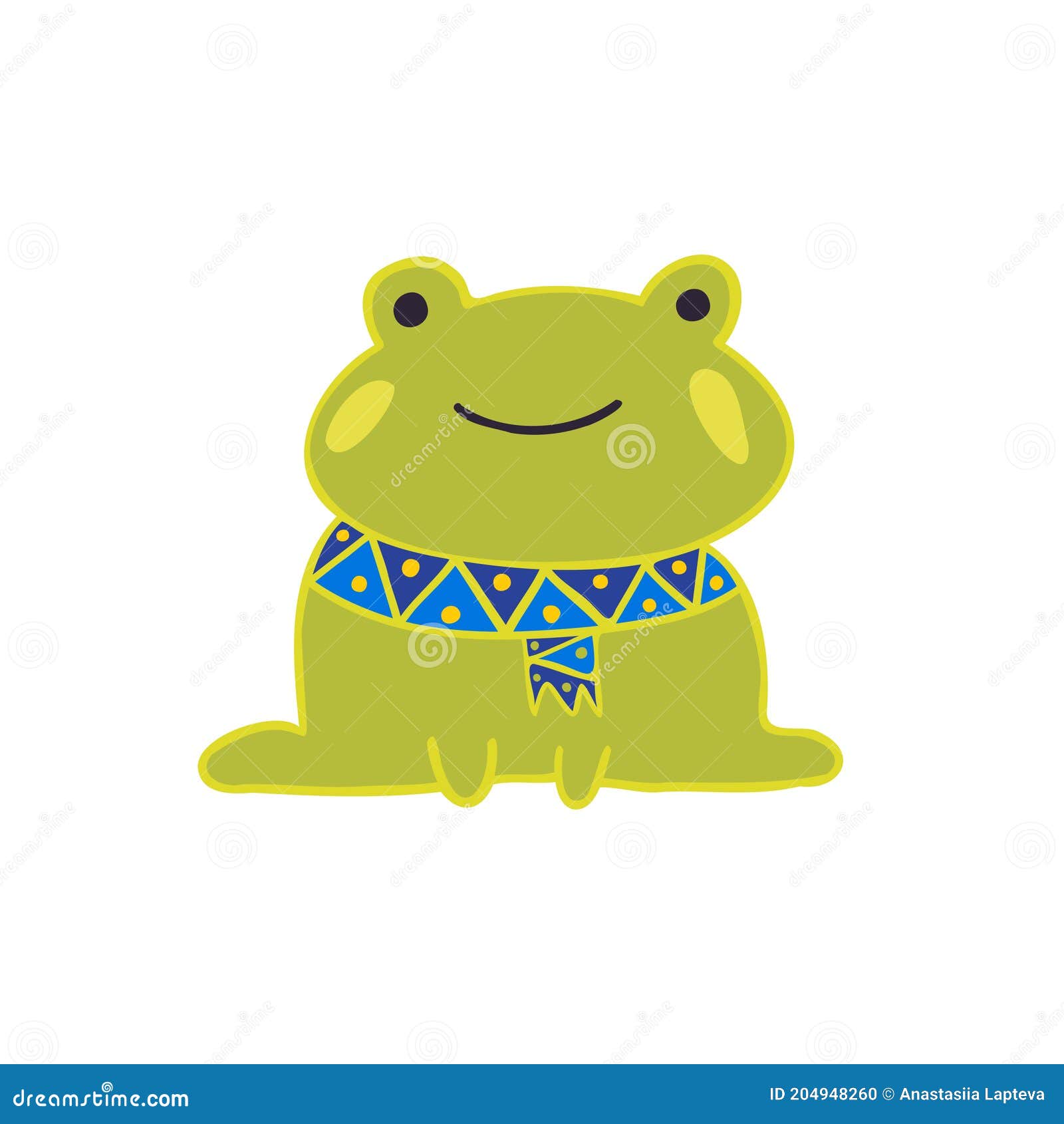 Isolated Vector Colorful Illustration of Adorable Cartoon Green Frog ...