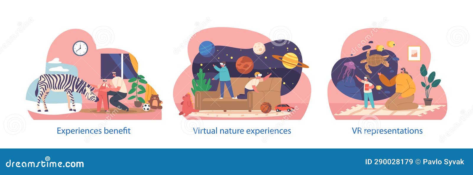 Isolated Vector Elements with Characters in Immersive Virtual Reality