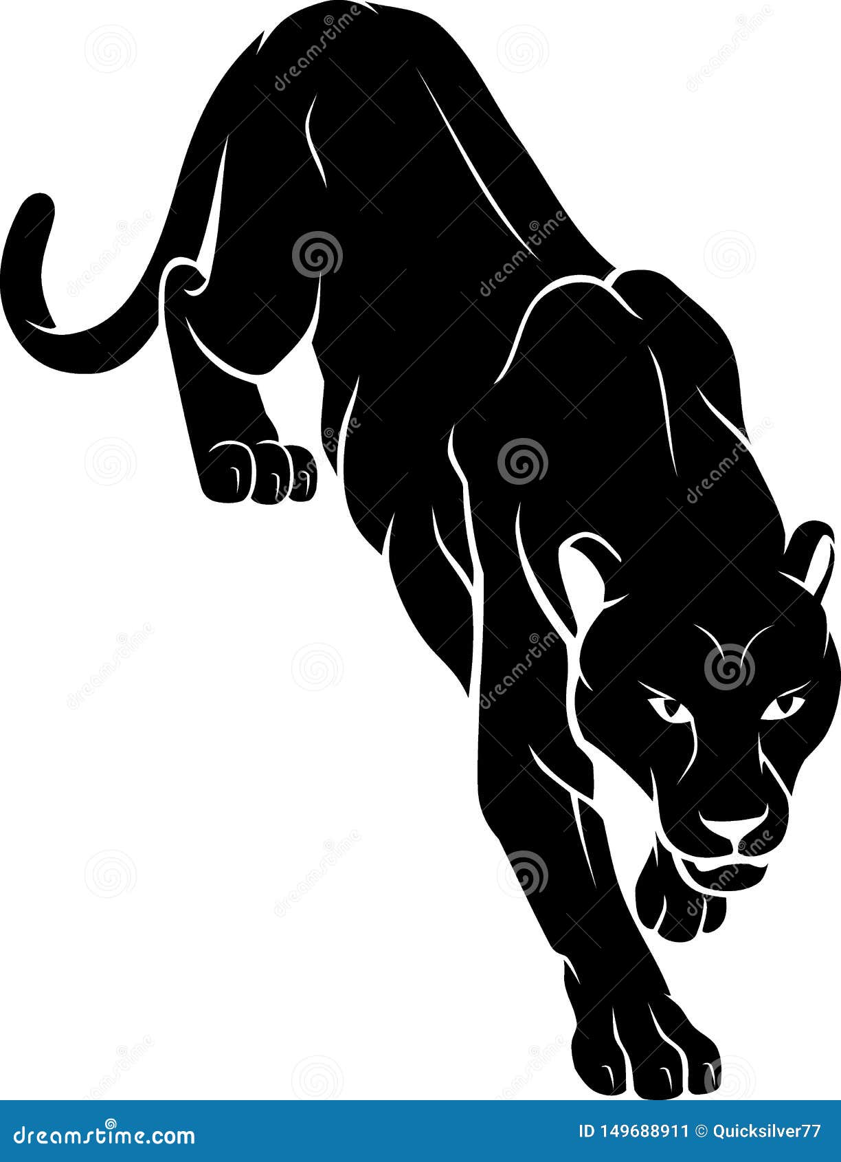 black panther climb down silhouette