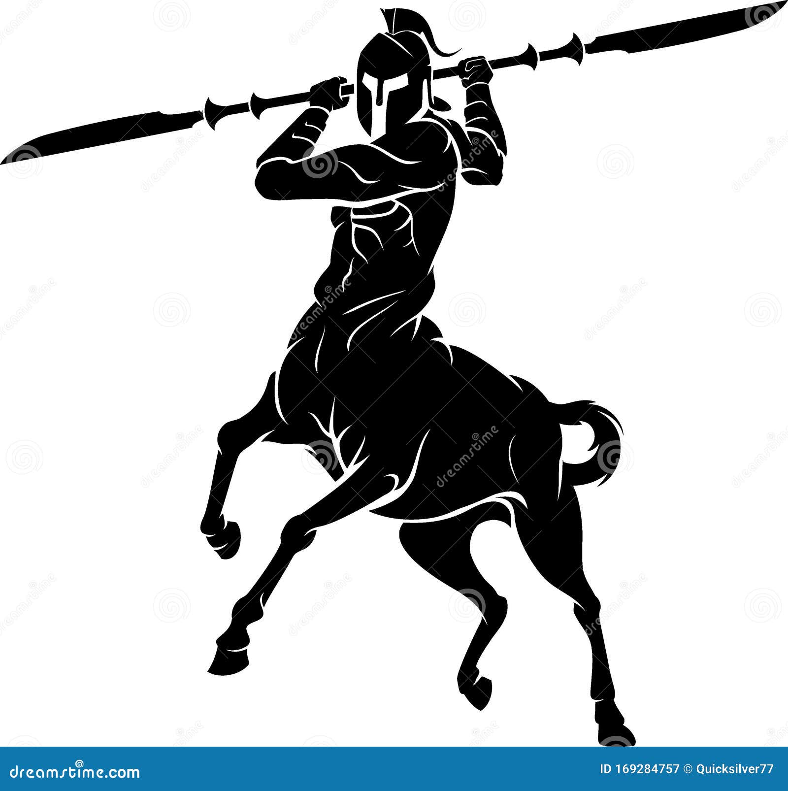 centaur double spear blade silhouette