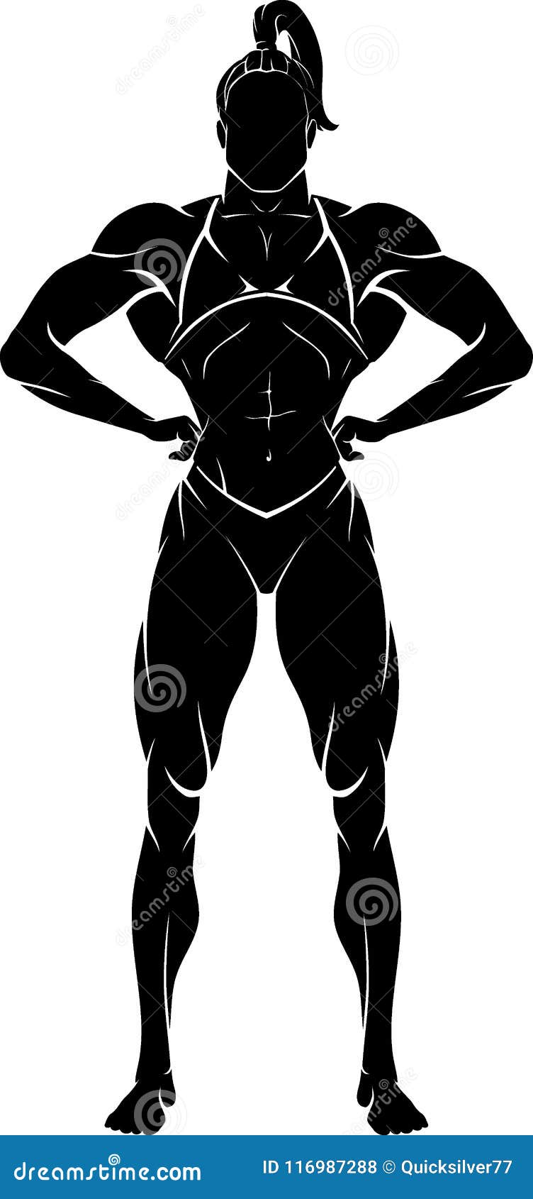 Download Body Builder Woman Silhouette Stock Vector - Illustration ...