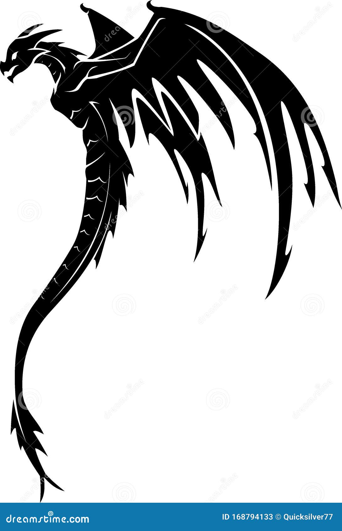 Black Dragon Side View stock vector. Illustration of beast - 168794133