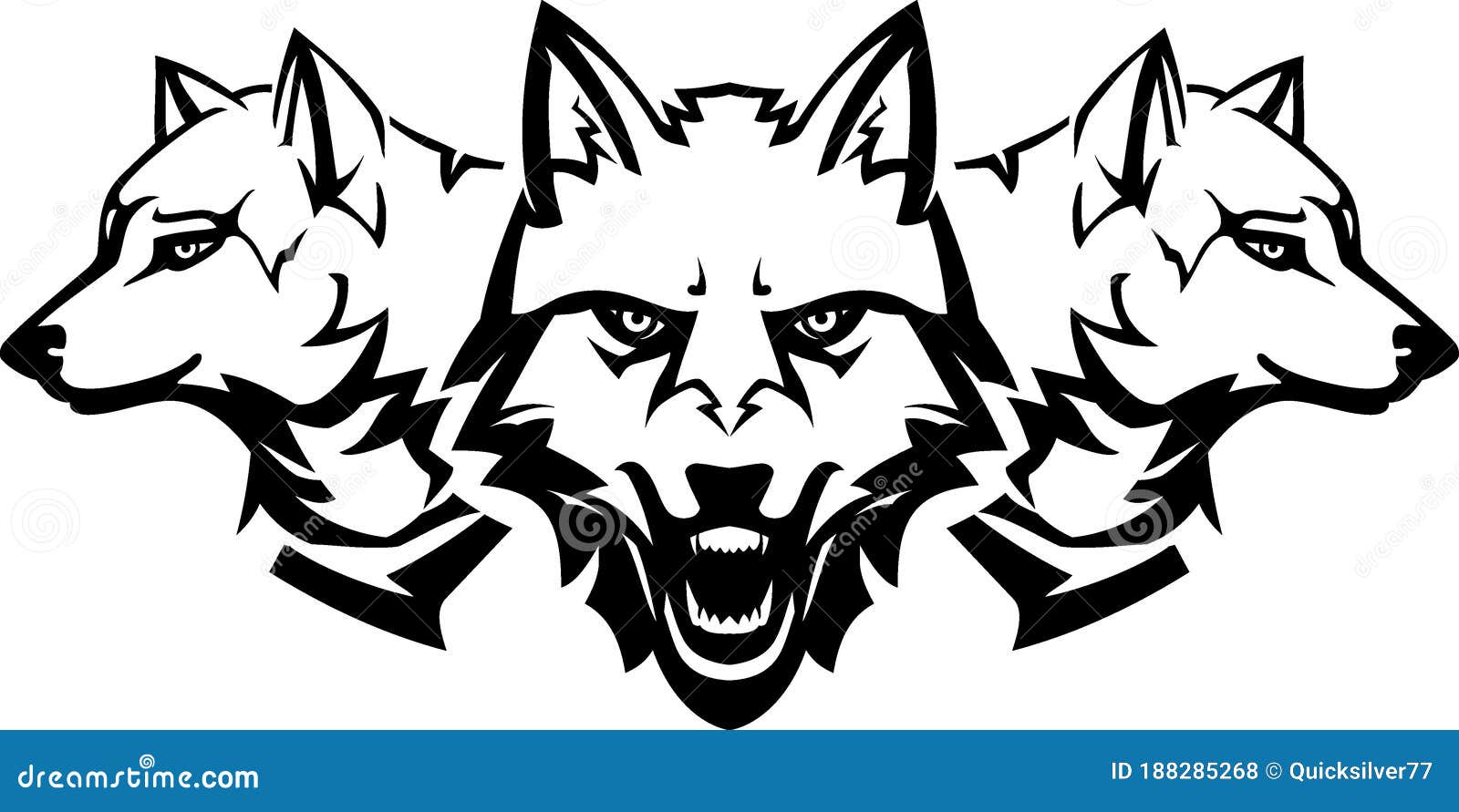 Download White Wolf Pack, Center - Side View Stock Vector ...