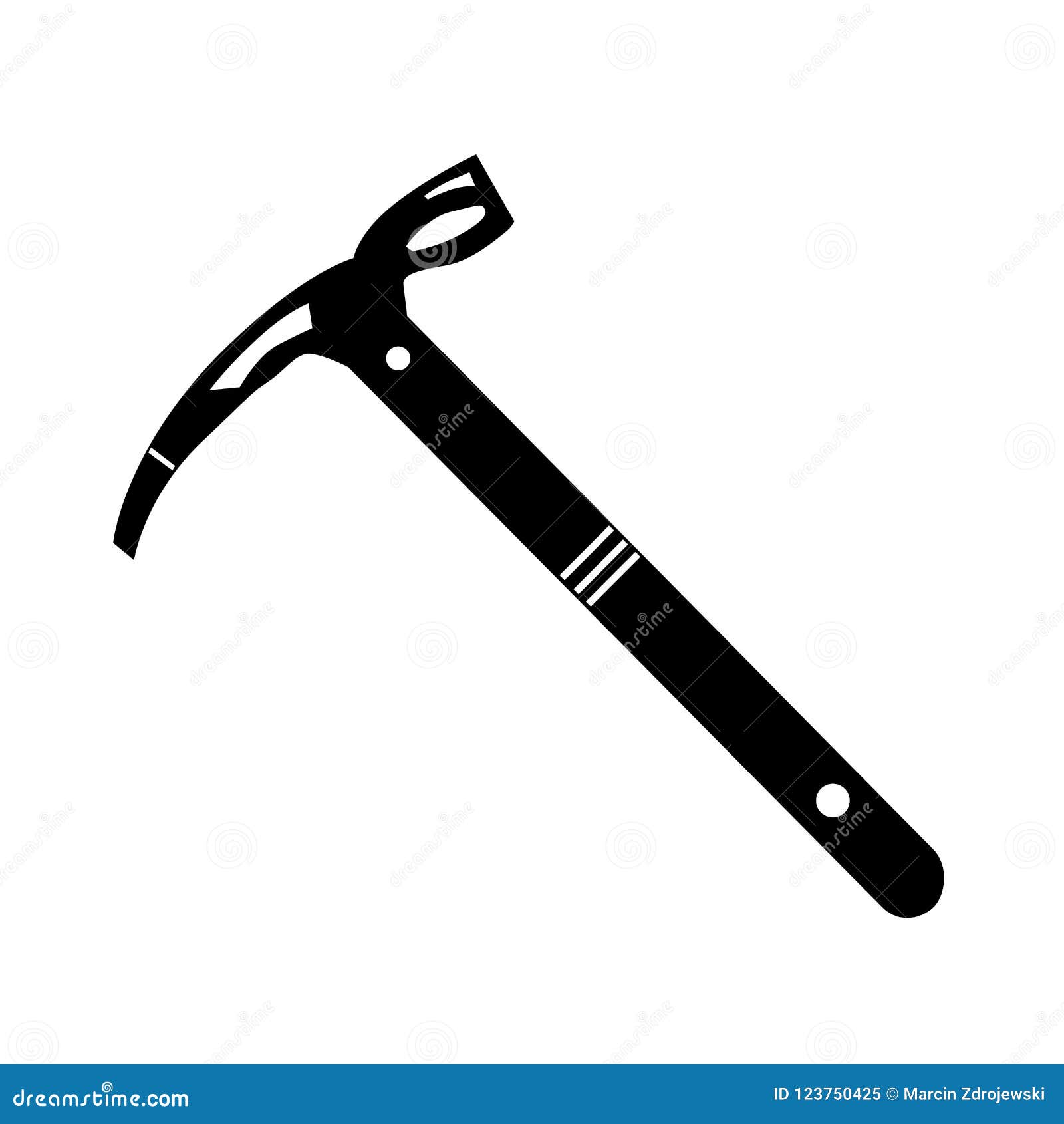 Isolated Vector Silhouette of a Climbing Pickaxe Stock Vector