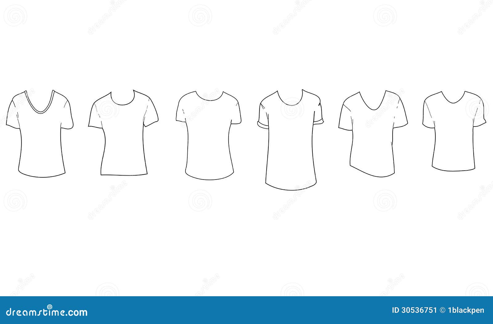 Set isolated black and white t-shirt template Vector Image