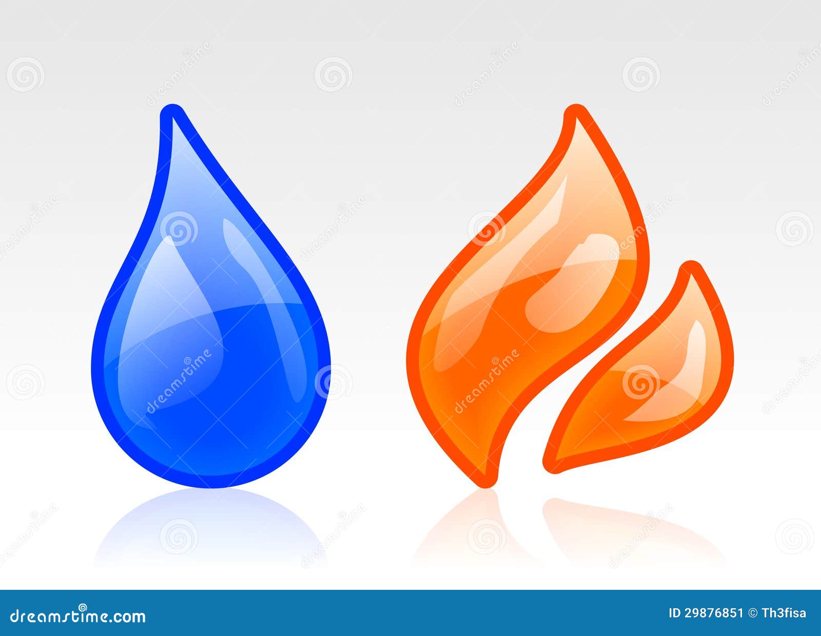 Water and fire icons stock illustration. Illustration of drawing 29876851