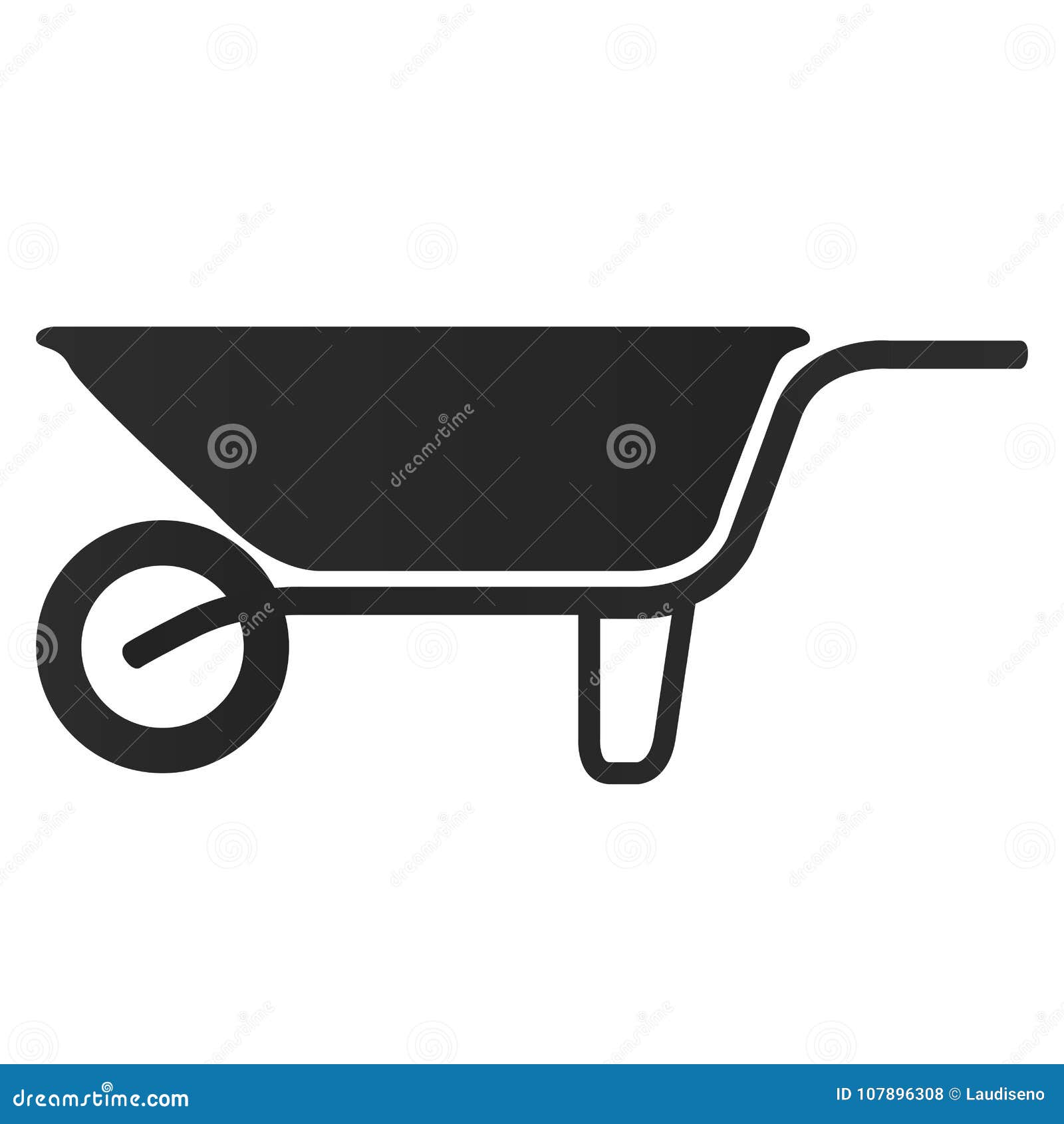 Isolated Wheelbarrow Silhouette Stock Vector - Illustration of tool ...