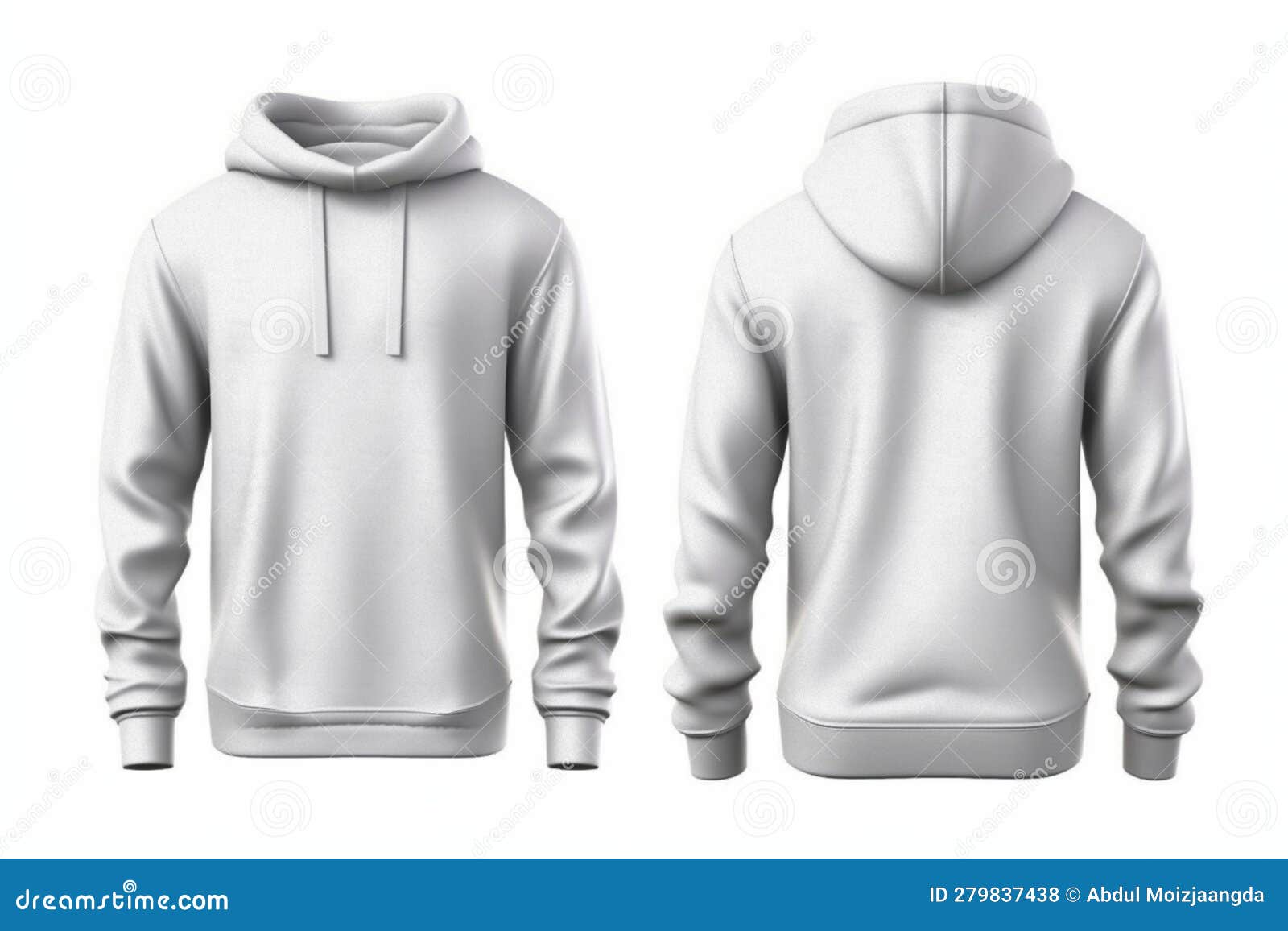 Isolated White Background, Men S Grey Blank Hoodie Template, Front and ...
