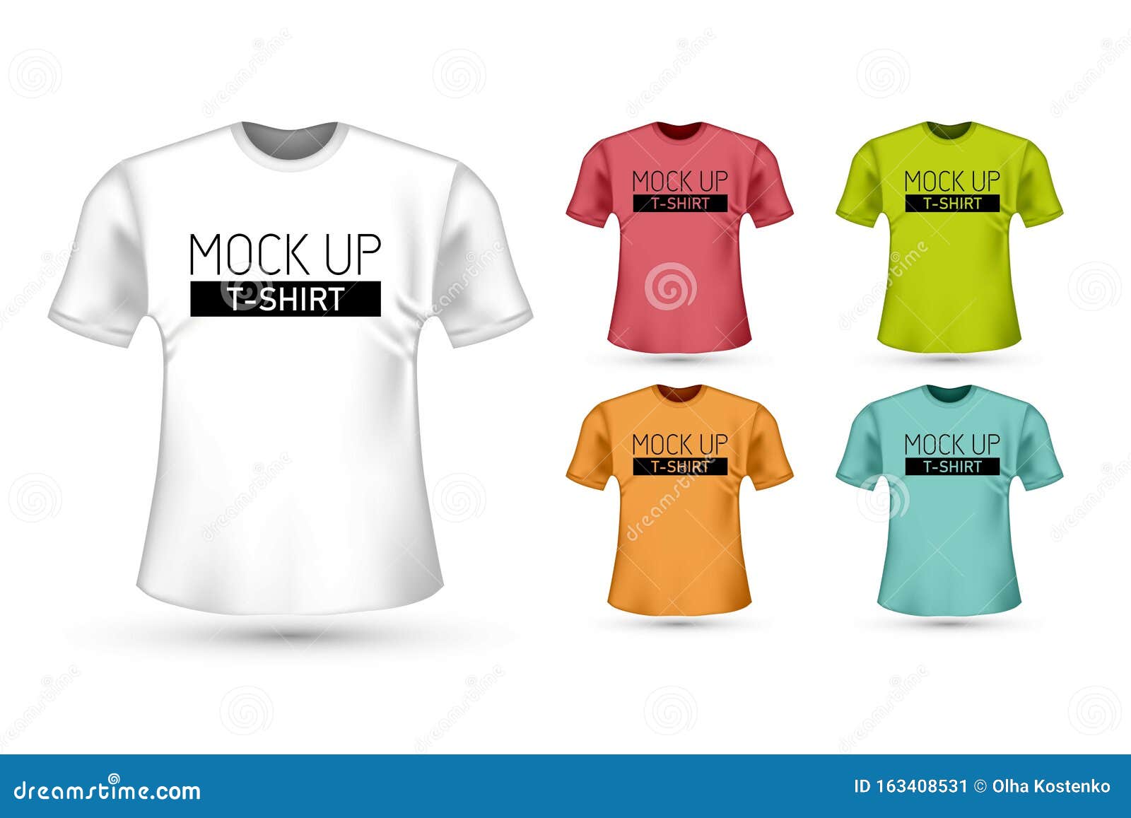 Download Isolated White, Black T-shirt Mockup Stock Vector - Illustration of mock, sport: 163408531